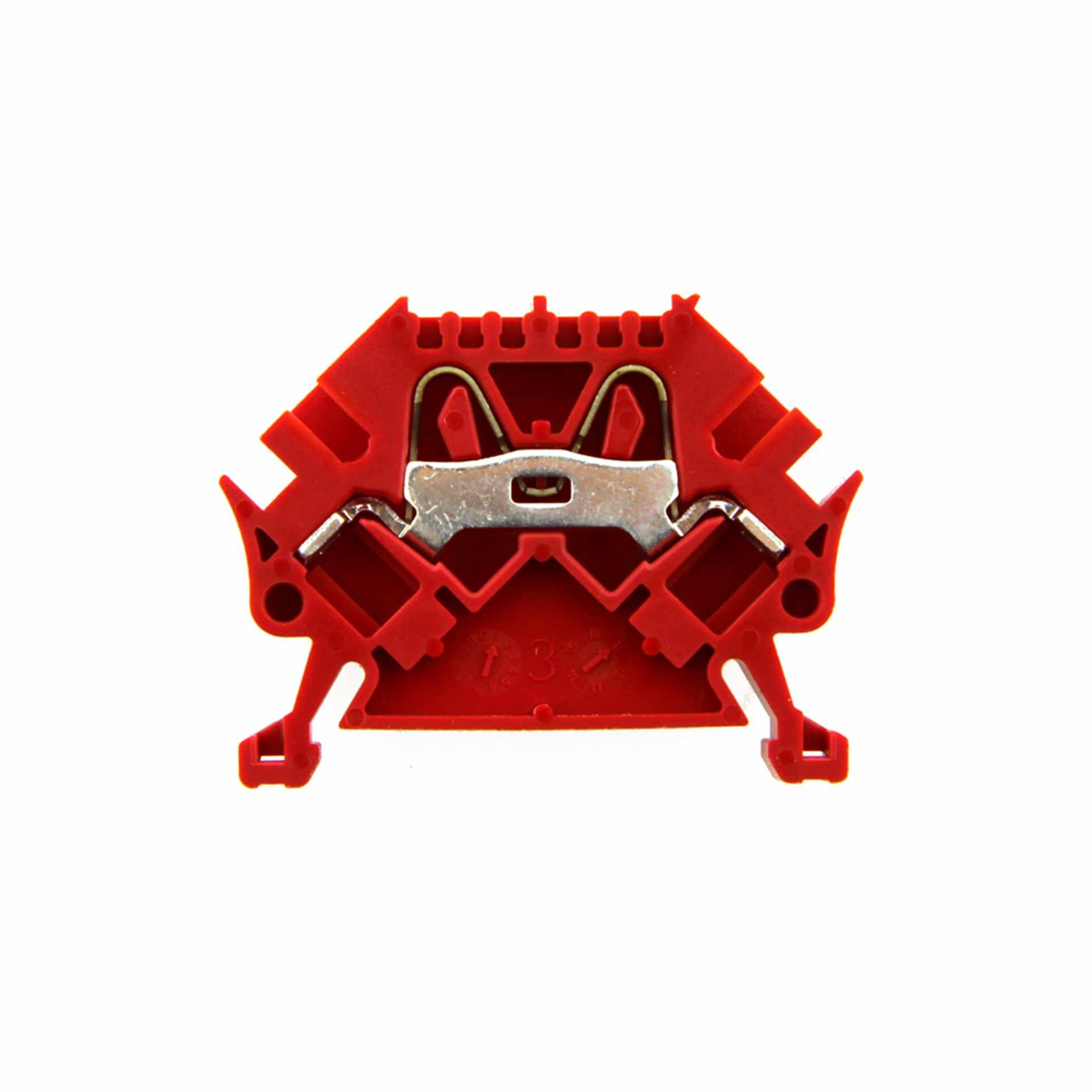 Push-in spring terminal 45° 4mm², 2-conductor, red