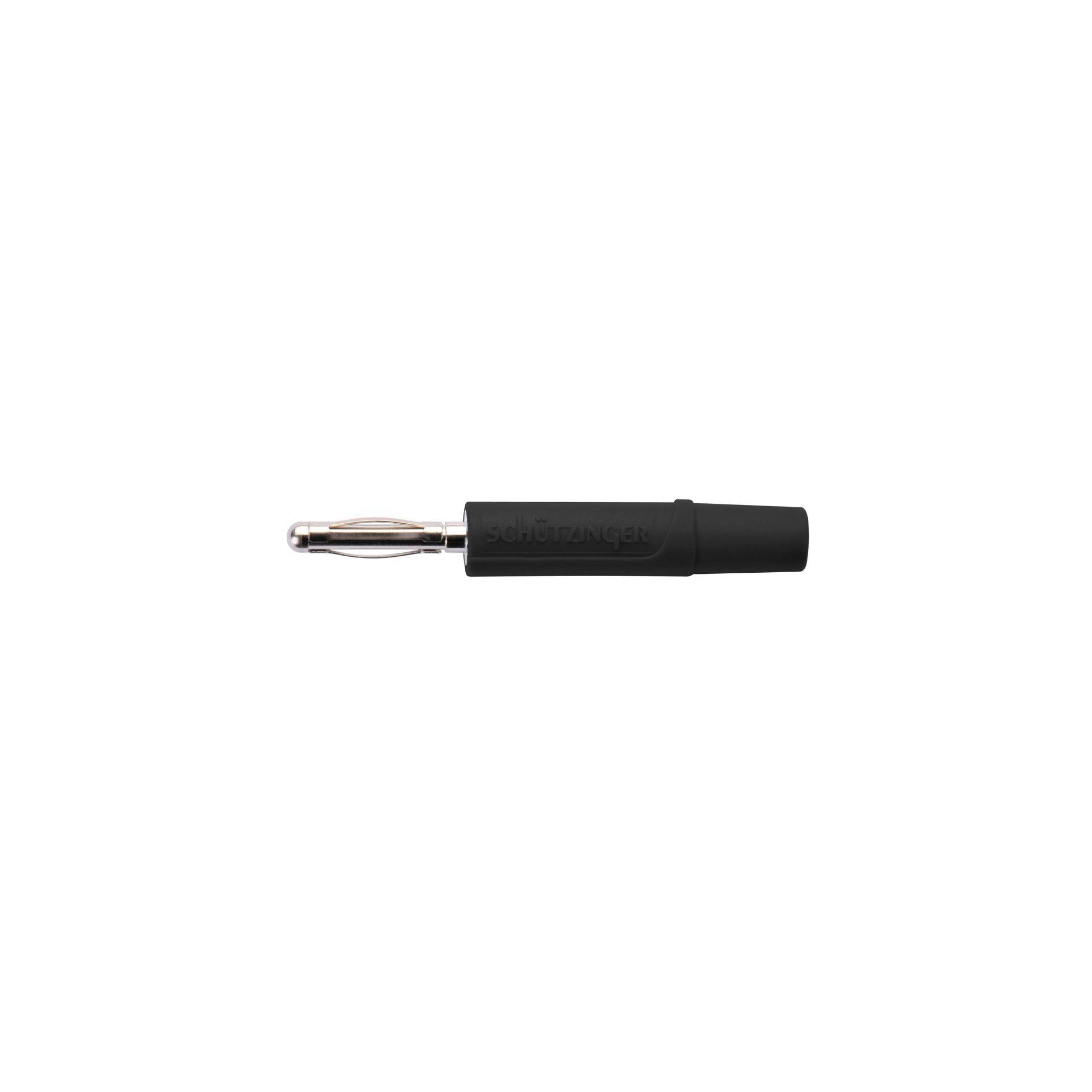 Federkorbstecker gerade ø 2mm, mit Lötanschluss bis 0.5mm2 schwarz