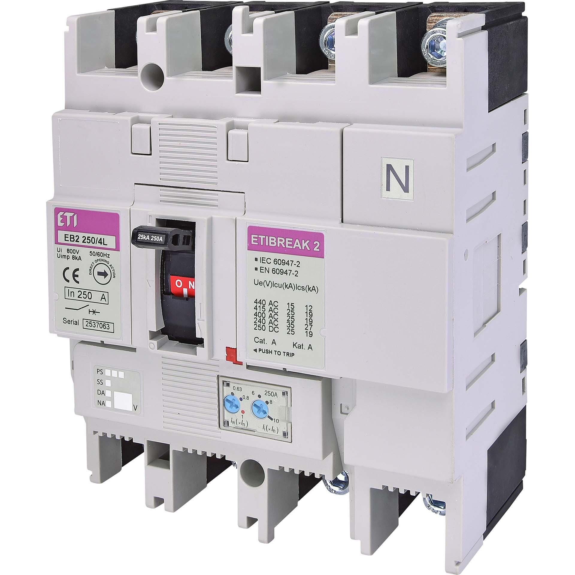 Leistungsschalter EB2 250/4S 250A, Icu 36kA / Ics 36kA