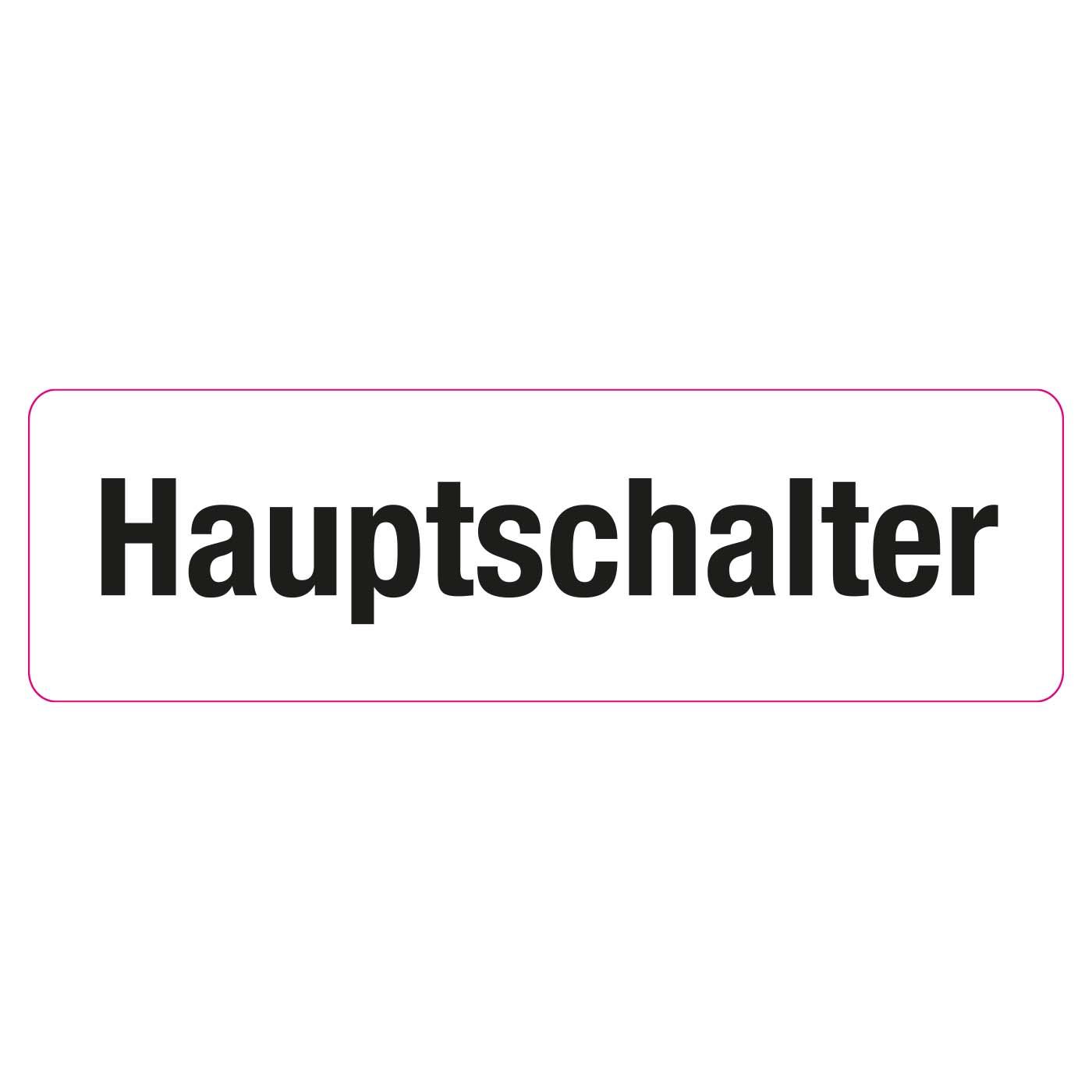 Warnaufkleber Hauptschalter, 50x15mm,VPE 50 Stk. A4 Bogen
