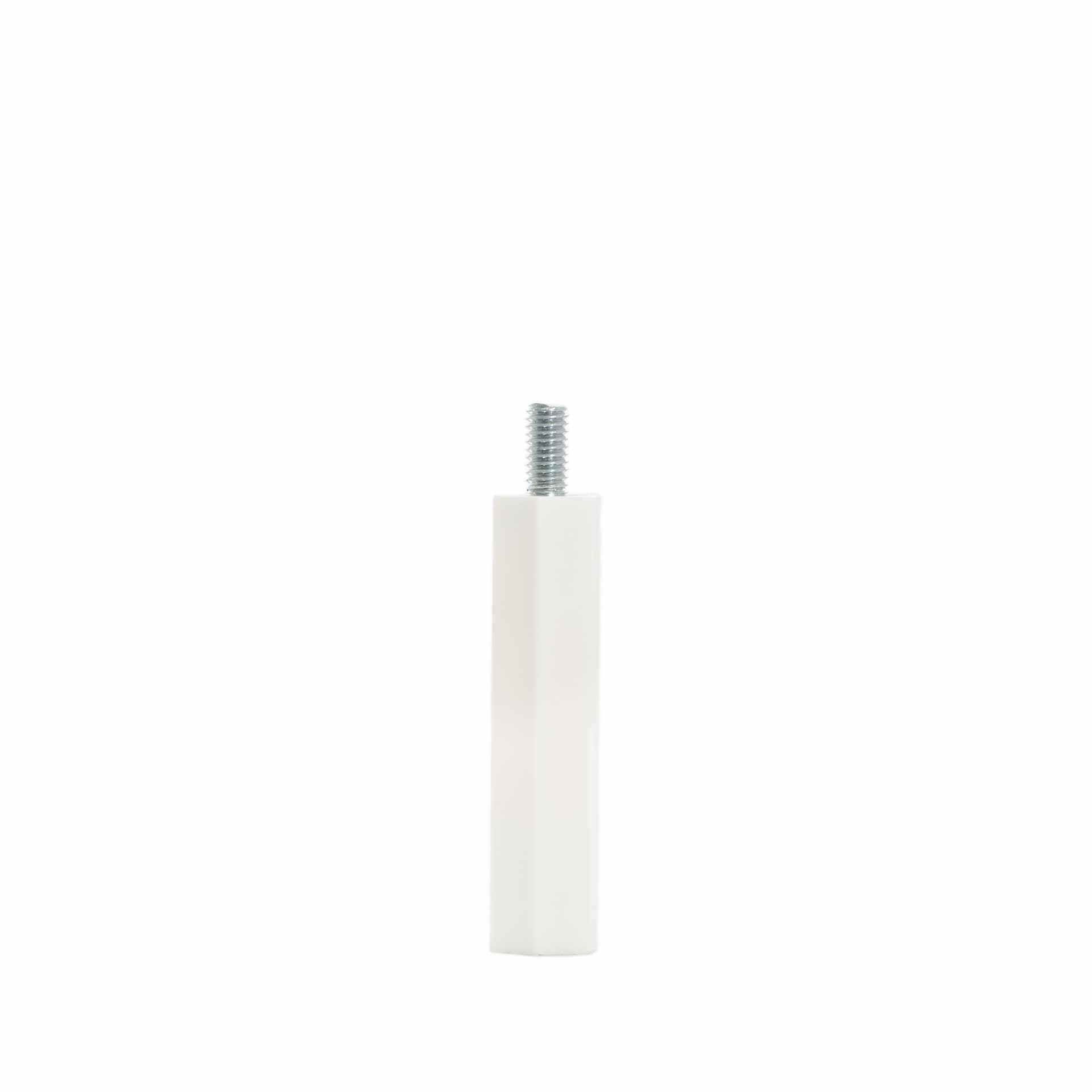 Isolierter Distanzbolzen M6, weiss, 60mm, 12mm Aussengewinde