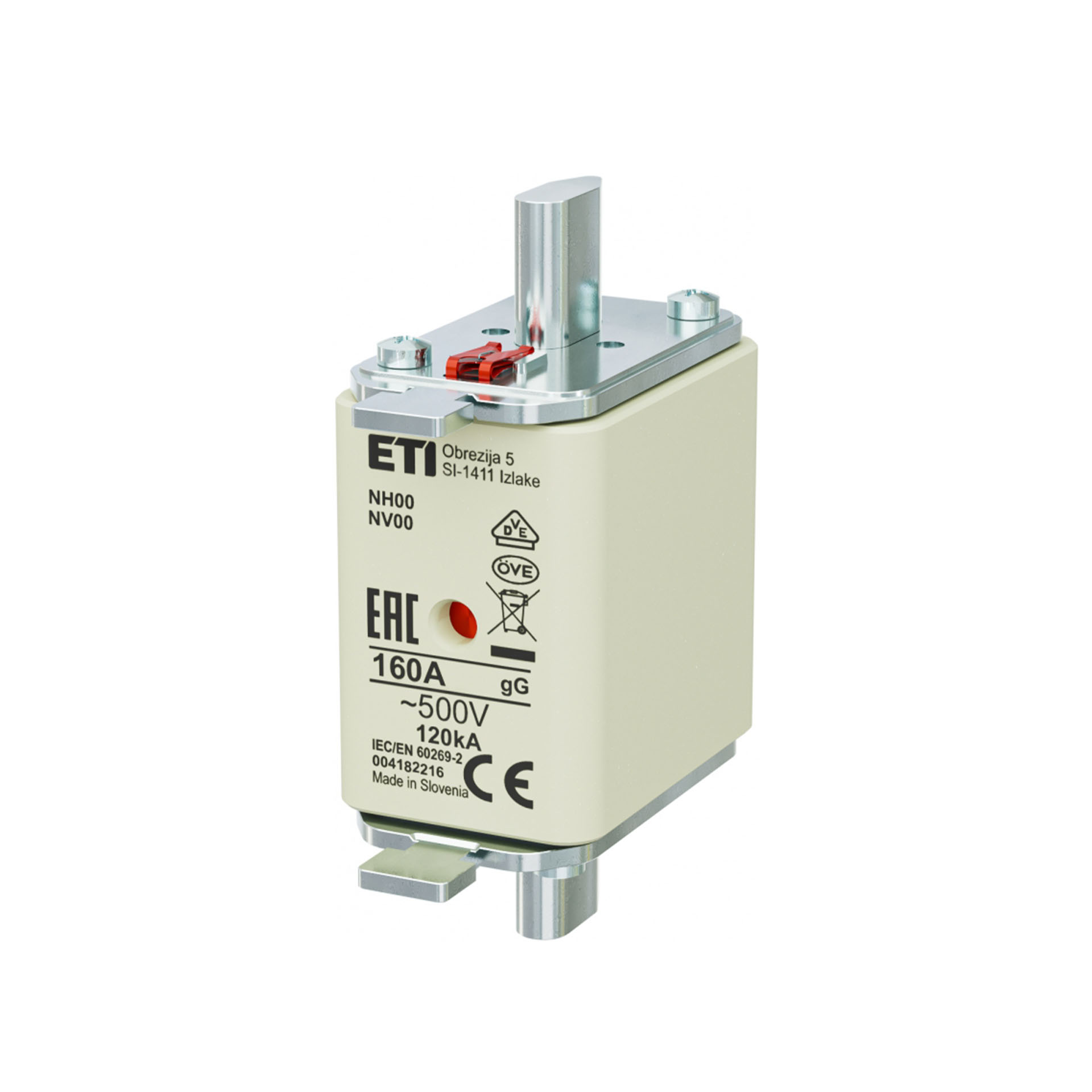 NH-Sicherung Gr. 00 160A, Charakteristik gL-gG 500V