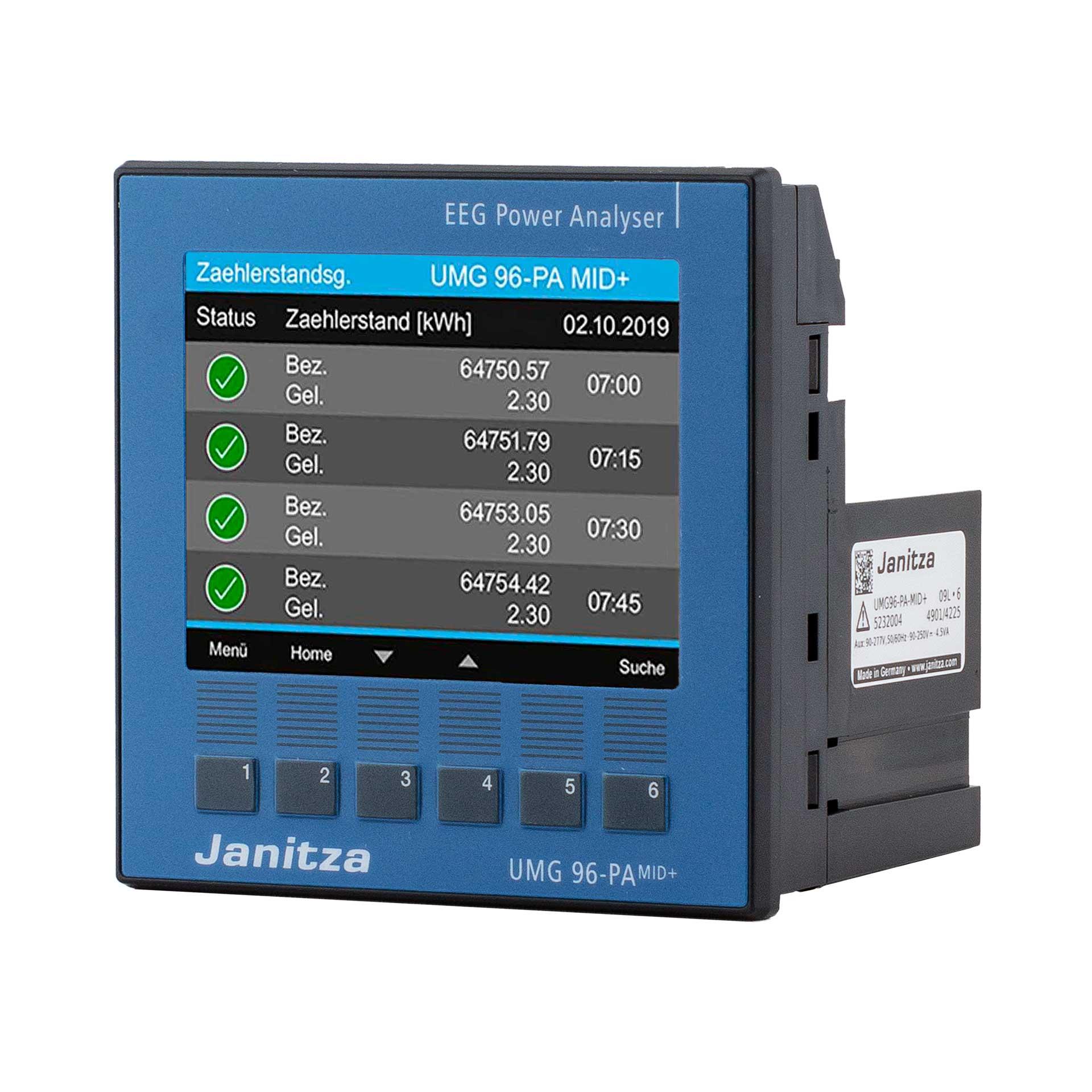 Janitza Modular Erweiterbarer Netzanalysator UMG 96-PA-MID+ CH Version