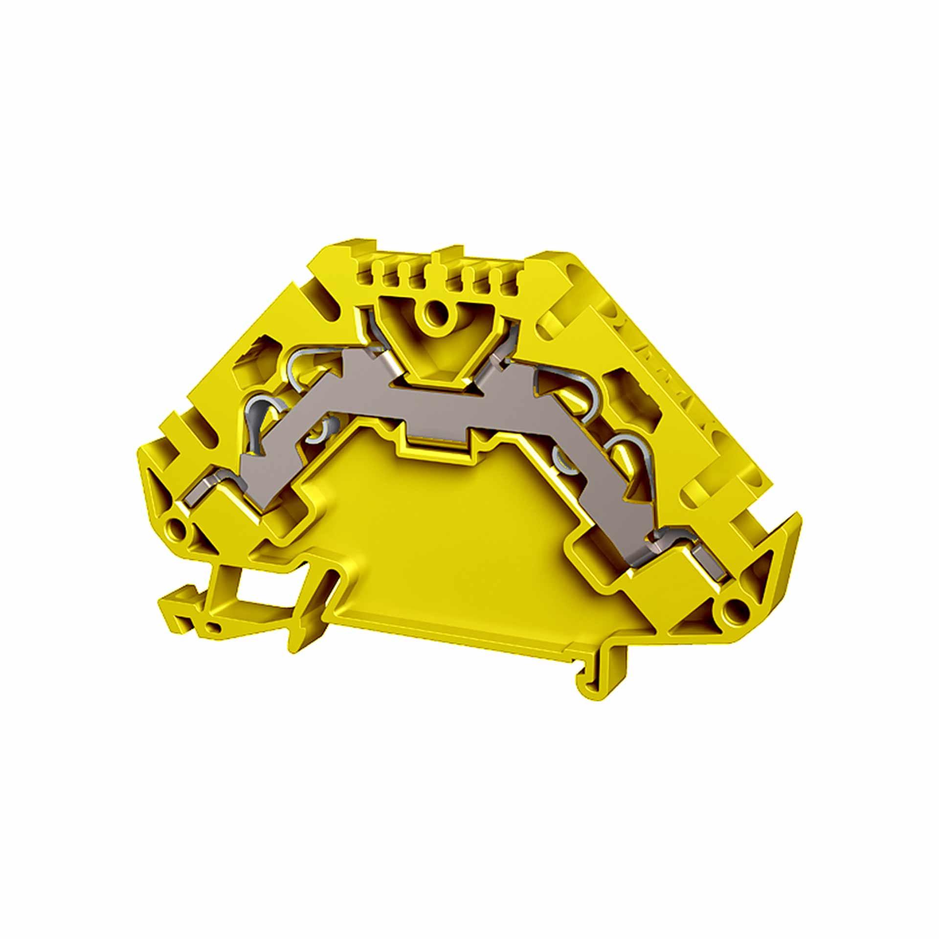 Push-in spring terminal 4mm², 4-wire, yellow