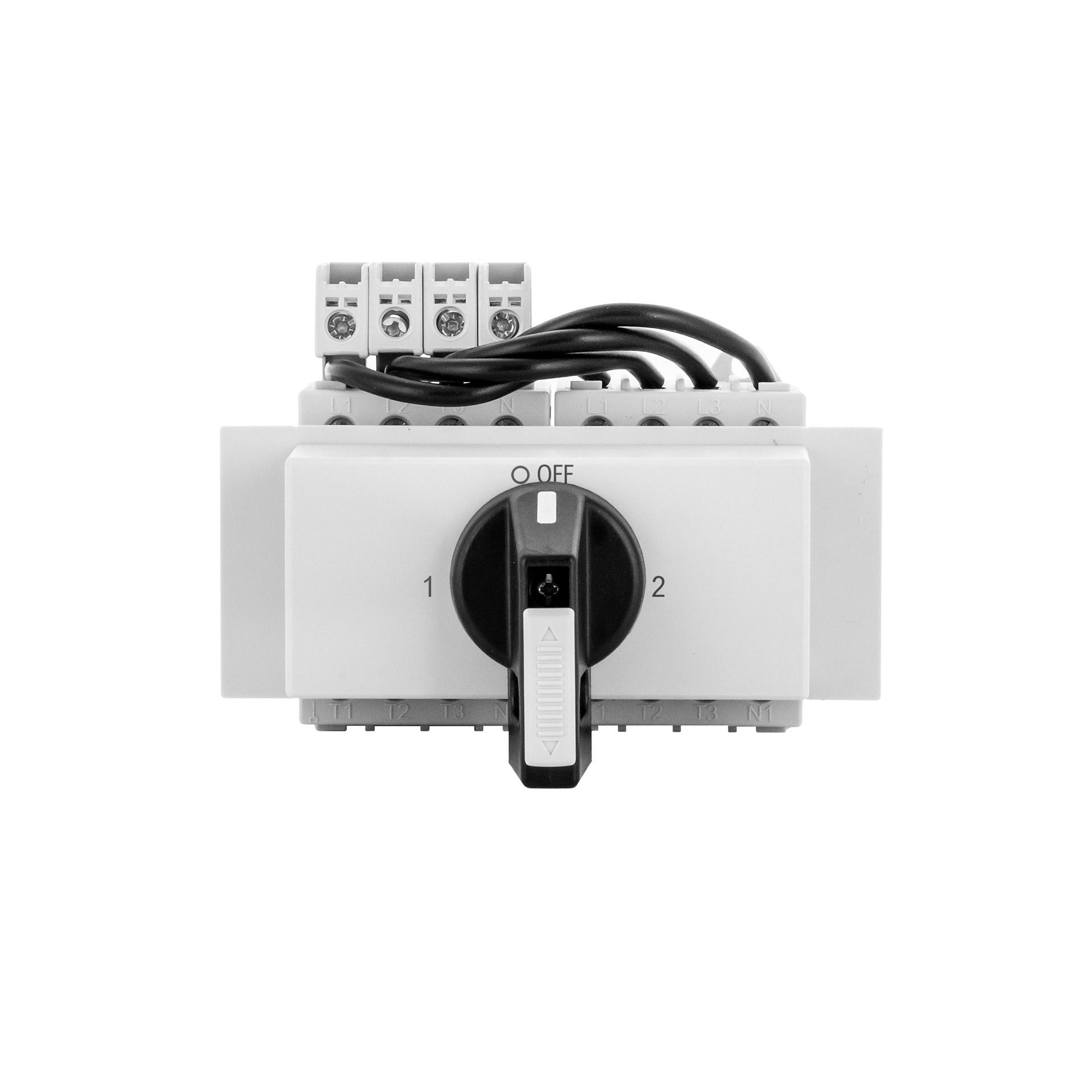 DIN-Umschalter mit Sperrvorrichtung, 4-polig, 32A,12.5 kW, IP40, 1-0-2