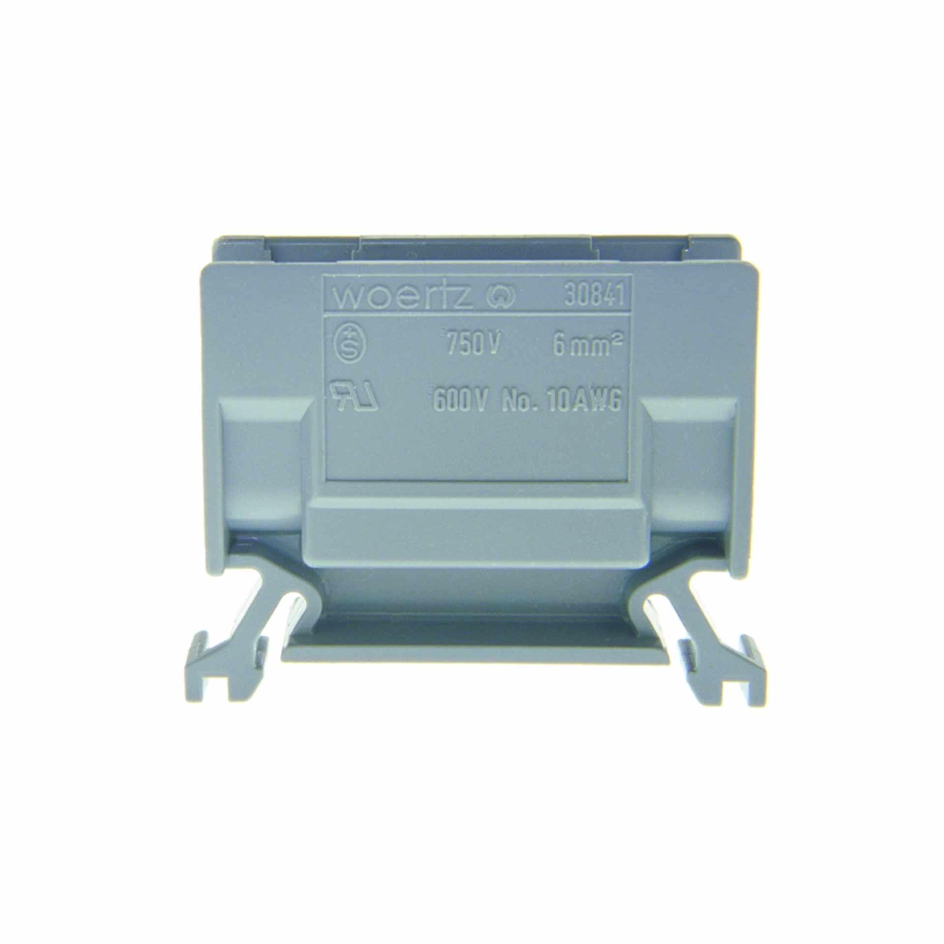 Abzweigklemme DIN35 6mm², 2-Leiter, grau