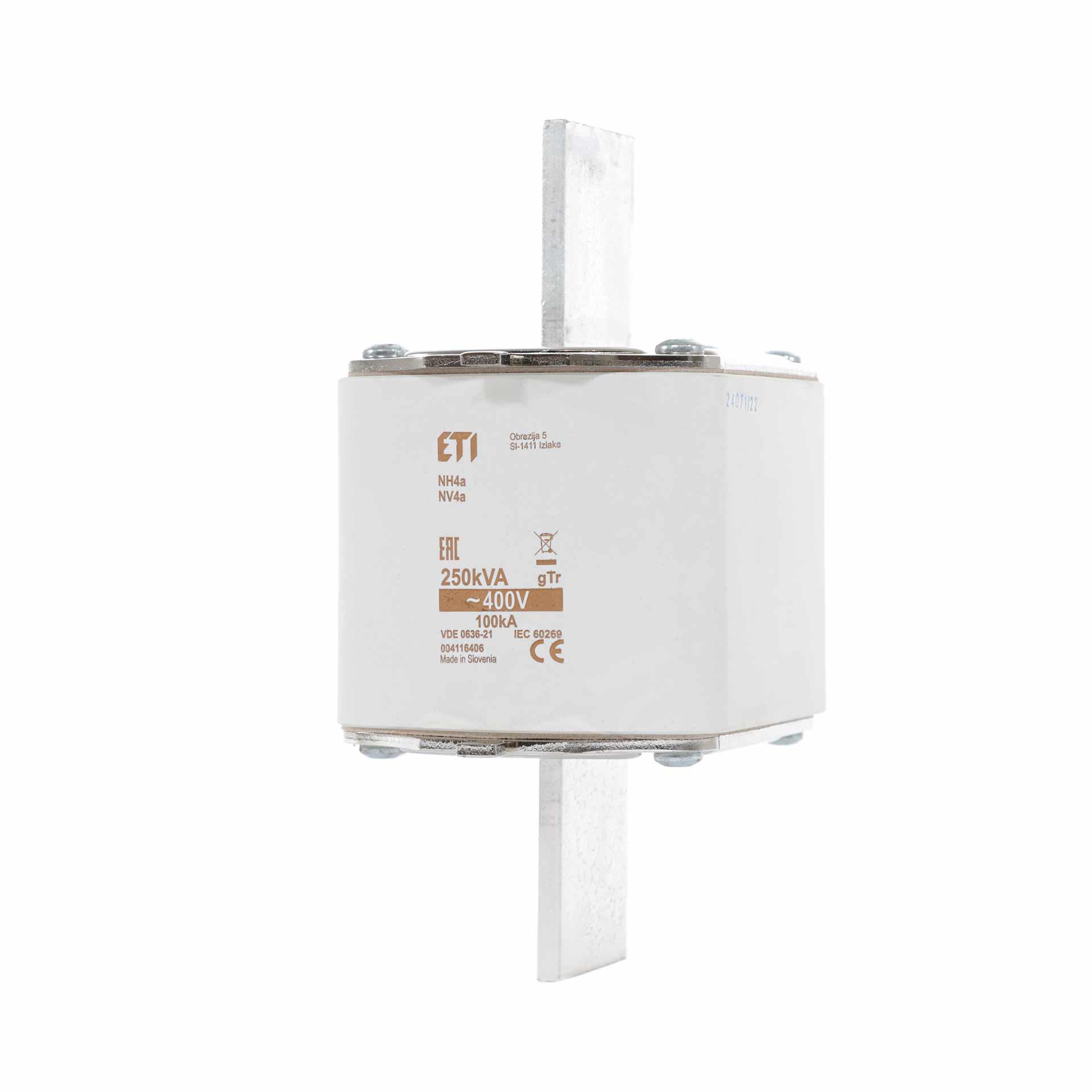 NH fuse size 4A, 361A for transformer protection 250kVA, gTr