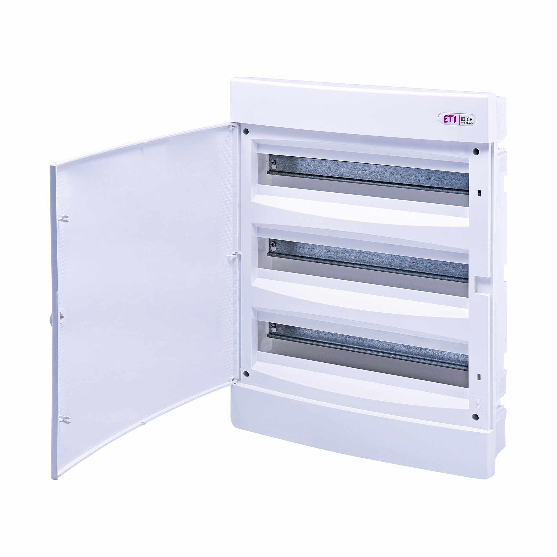Unterputzverteiler mit weisser Tür "ECM-54-PO", IP40, 3x18 Modul (54M)