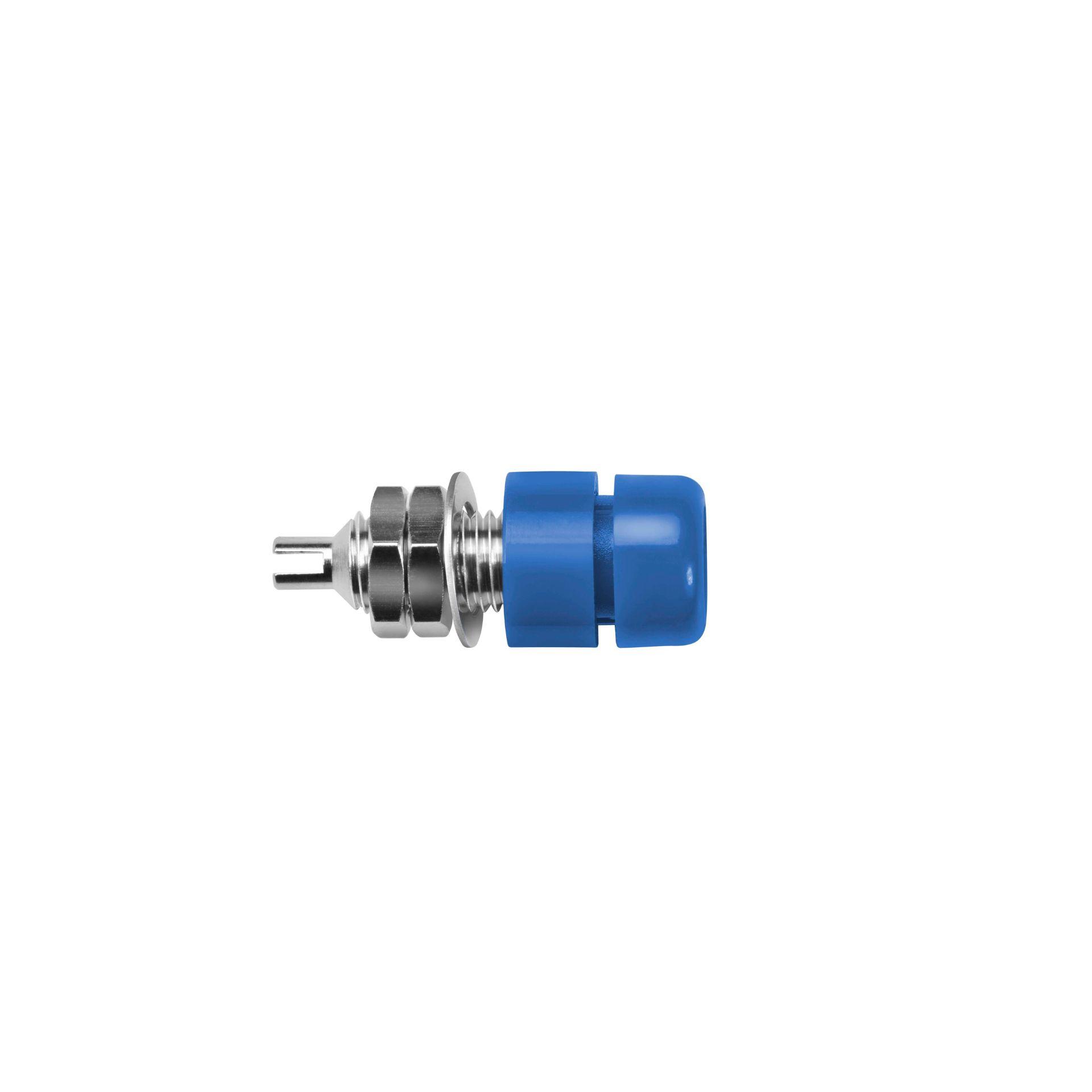 Einbaubuchse ø 4mm, für isolierten Einbau, blau