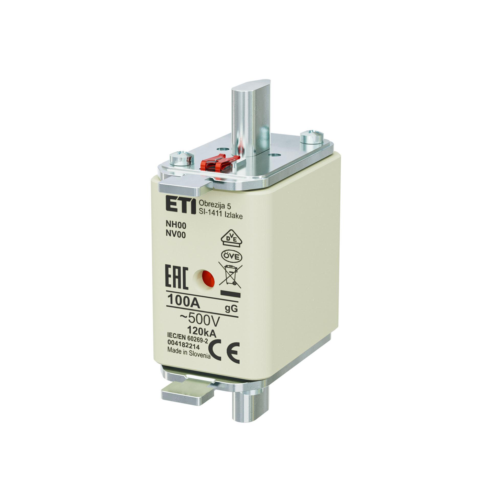 NH-Sicherung Gr. 00 100A, Charakteristik gL-gG 500V