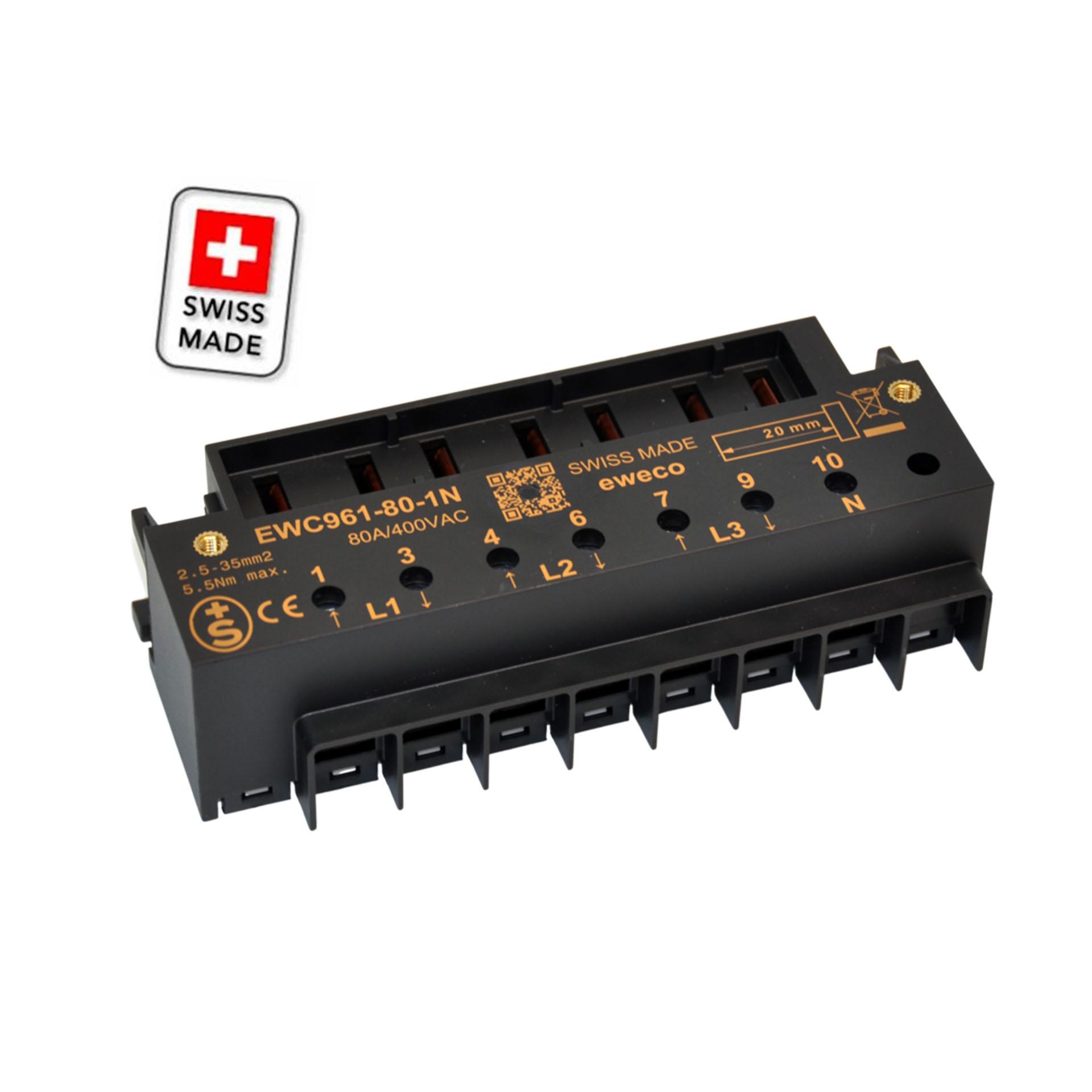 eweco Zählersteckklemme, EWC961-80-1N, 80A, 2.5-35mm2, 1N ohne TRE, S+ geprüft