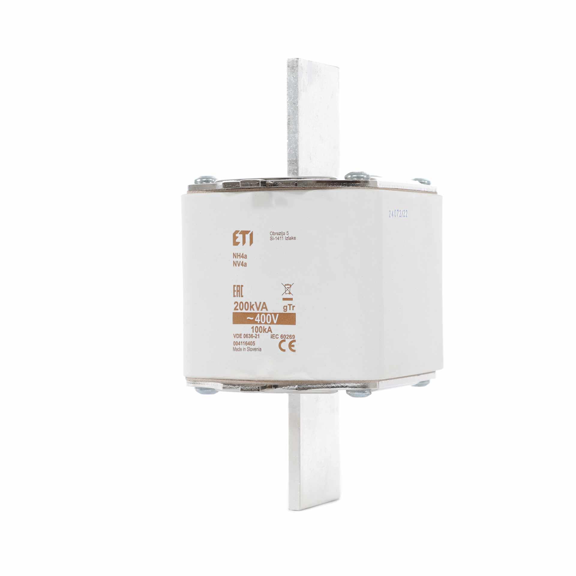 NH fuse size 4A, 289A for transformer protection 200kVA, gTr