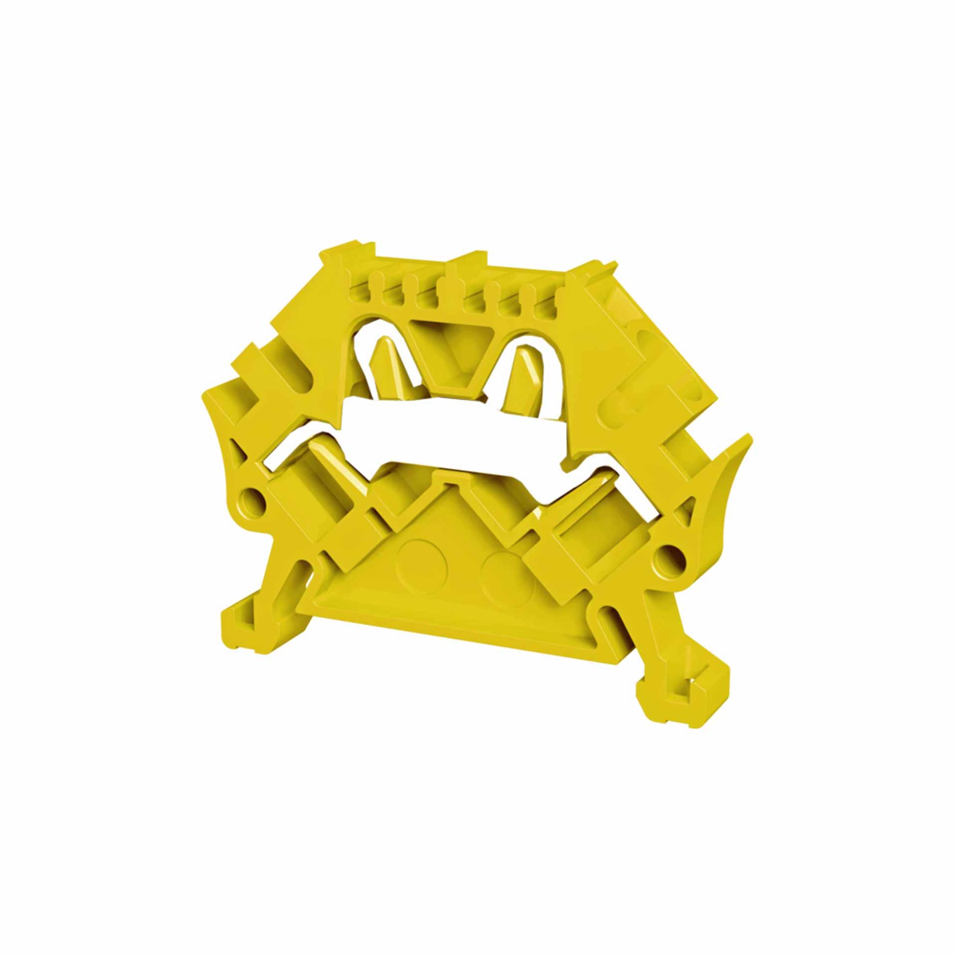 Push-in spring terminal 45° 4mm², 2-conductor, yellow