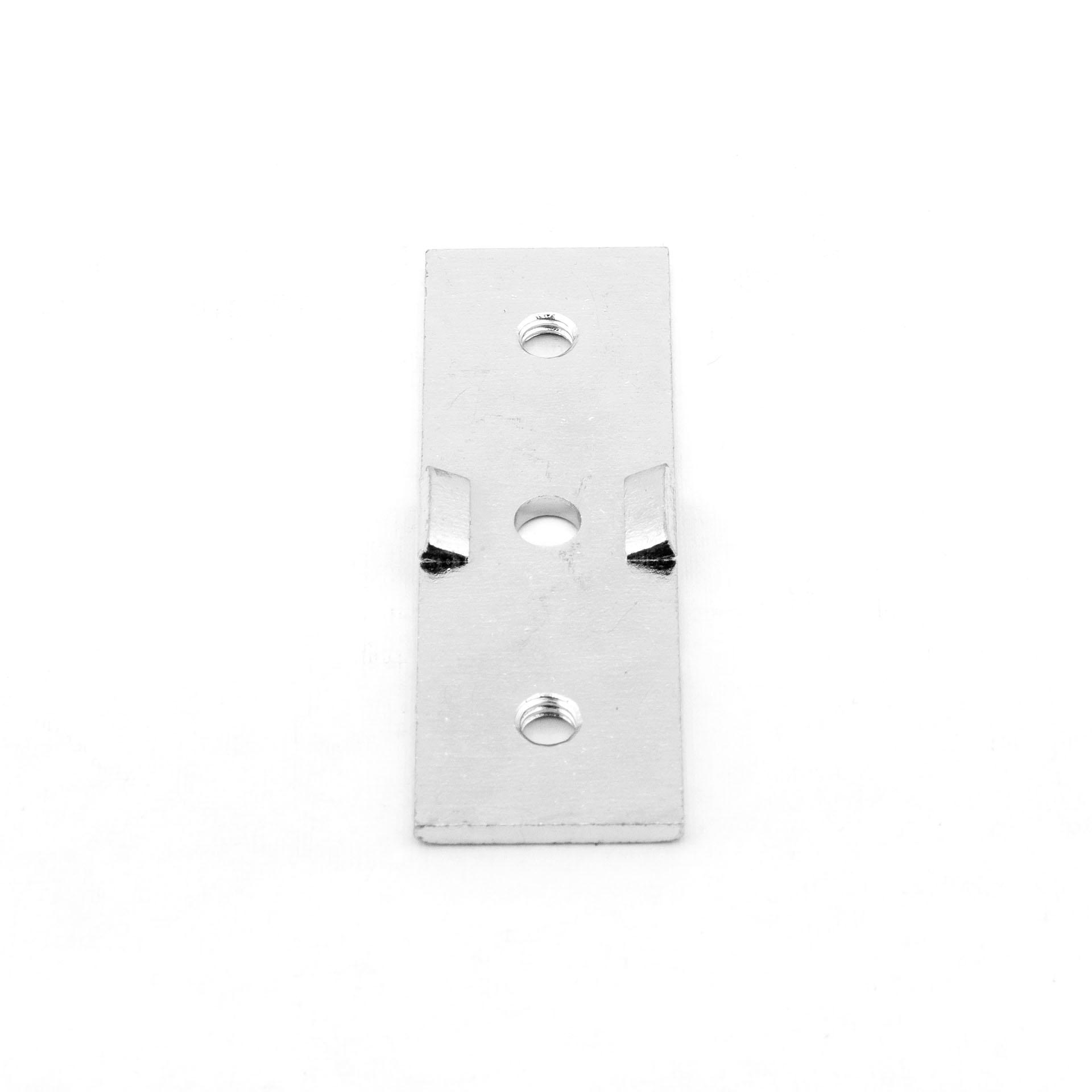 AZ 10.4 Verbindungsplatte mit Verdrehschutz aus Stahl 1x Ø 6.5mm / 2x M6, 25x80x3mm  