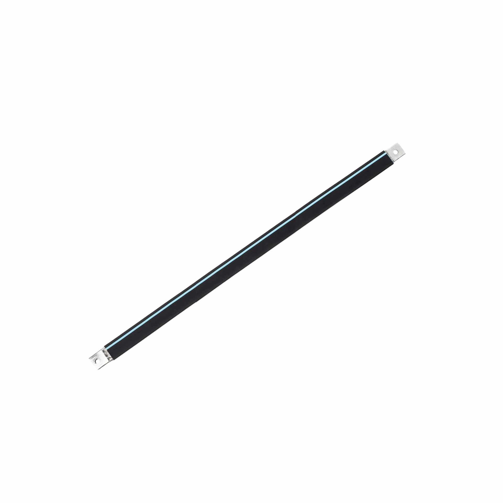 Isolierte Anschlusslasche aus Kupfergeflecht verzinnt L:730mm 120mm2, 400A, 2x M12, Halogenfrei