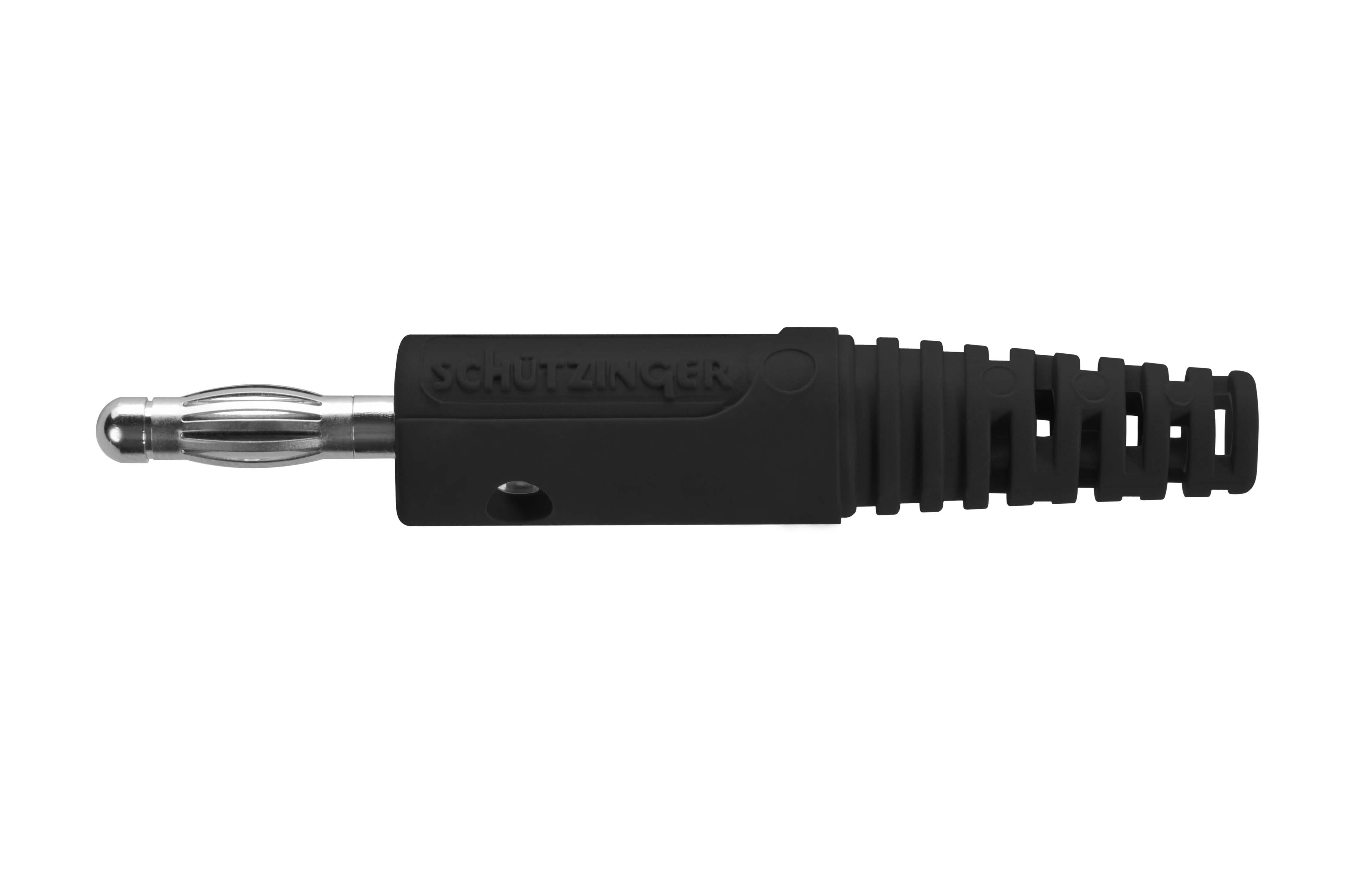 Federkorbstecker gerade ø 4mm, mit Lötanschluss bis 2.5mm2 schwarz