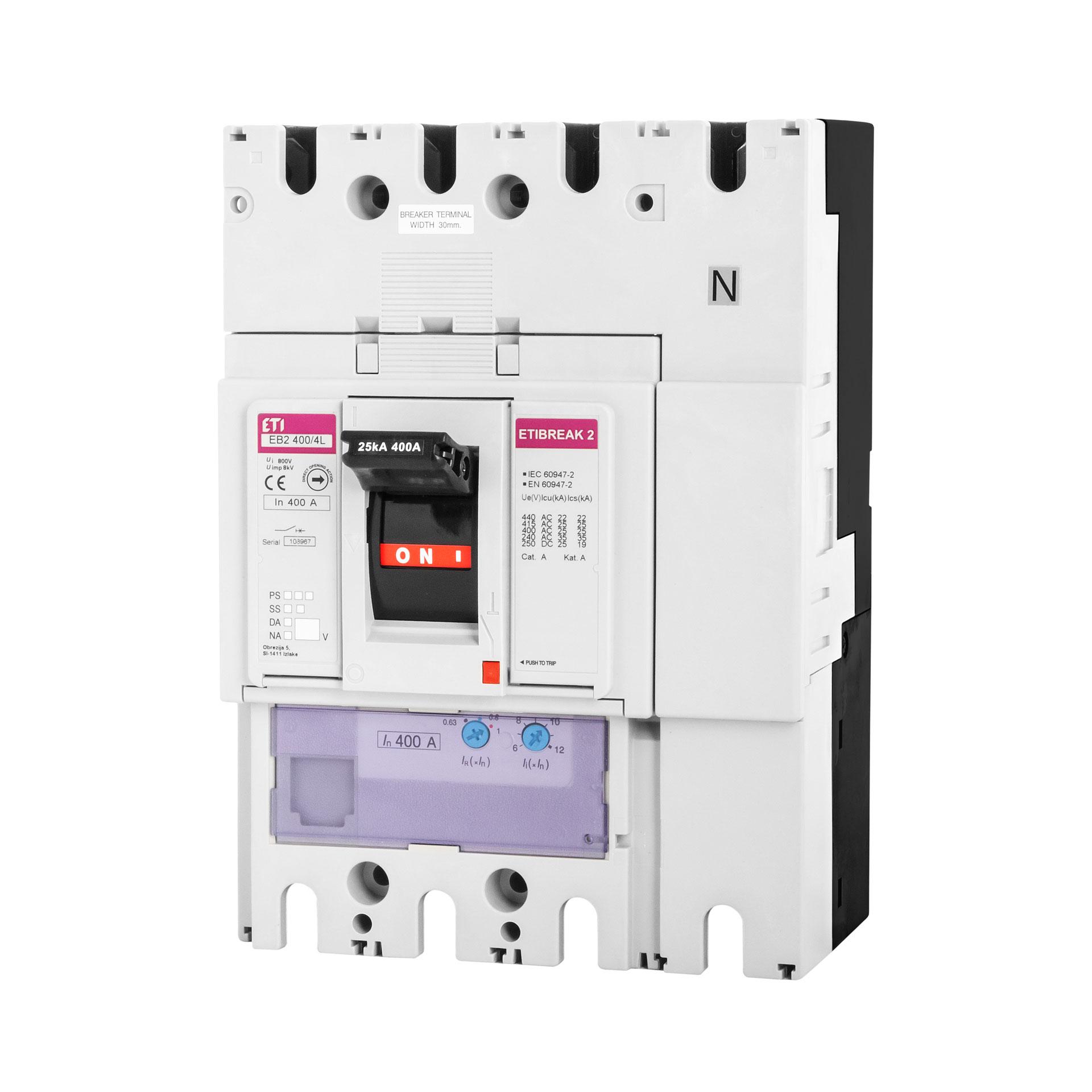 Leistungsschalter EB2 400/4L 400A, Icu 25kA / Ics 25kA
