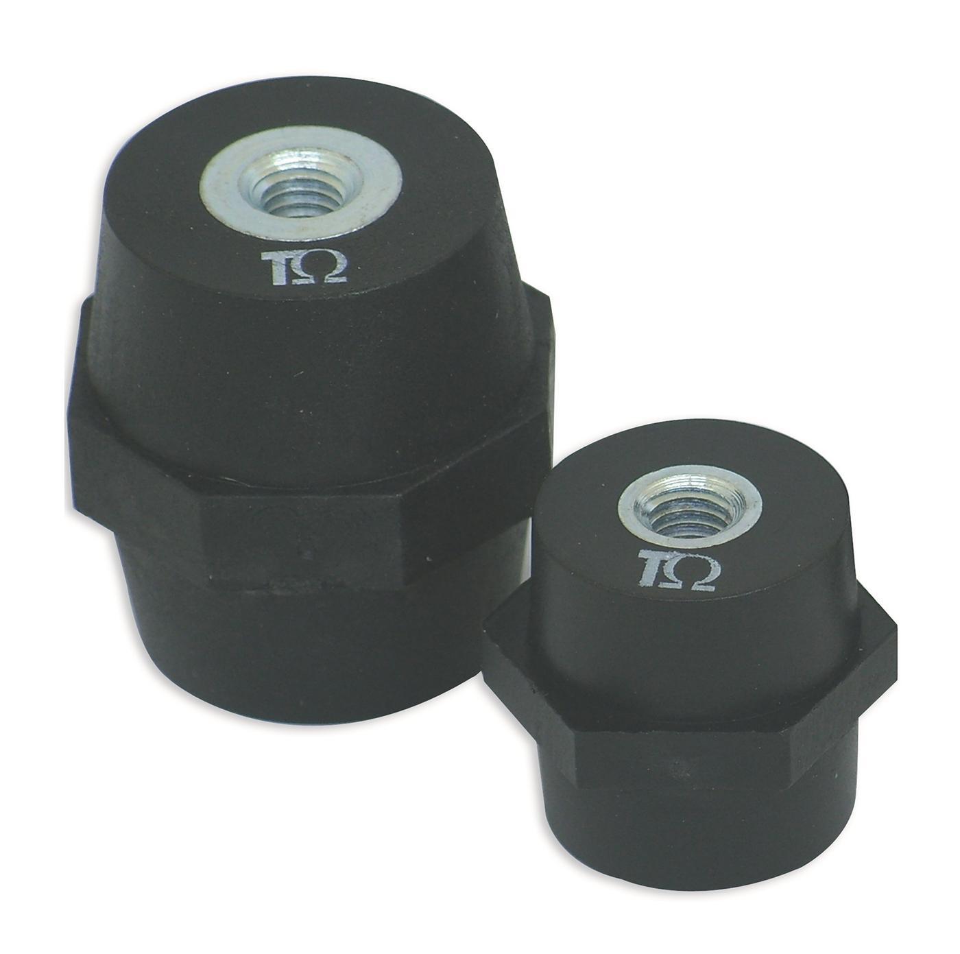 Niederspannungs-Isolator schwarz, H=45mm - M8