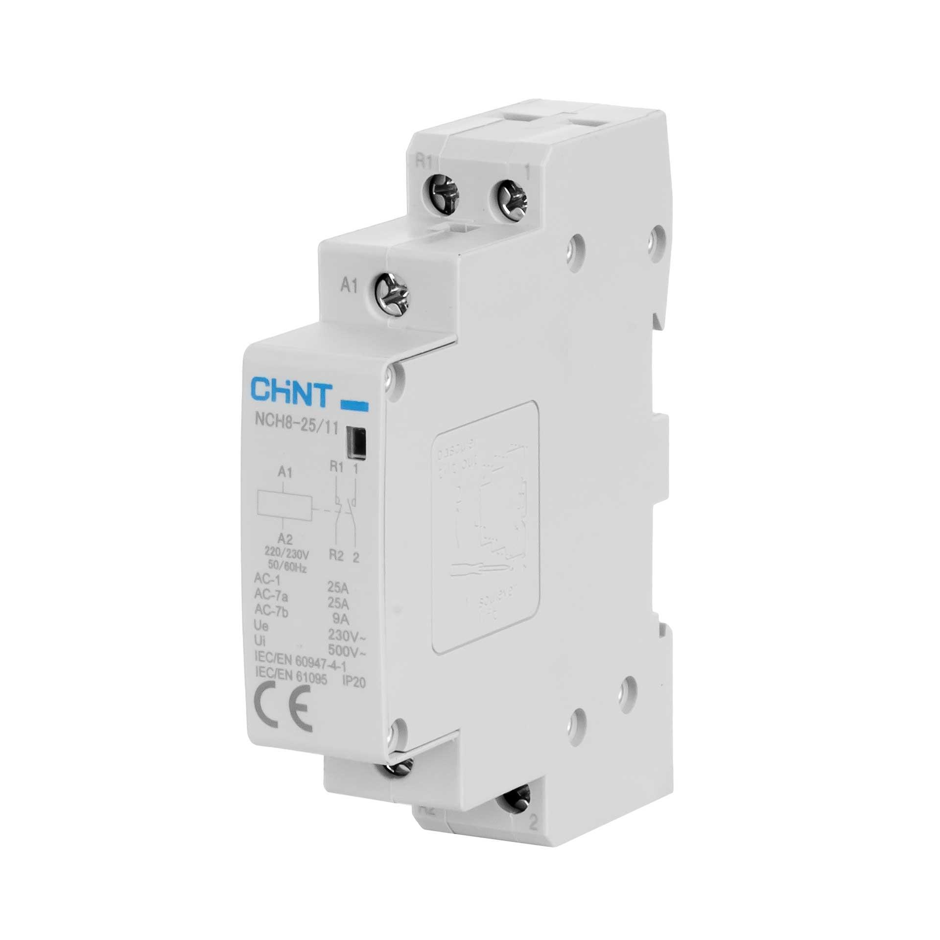 Chint Installationsschütz 2-Polig, 25A (AC1 400V), R25-11, 230V AC, 1-Schliesser & 1-Öffner