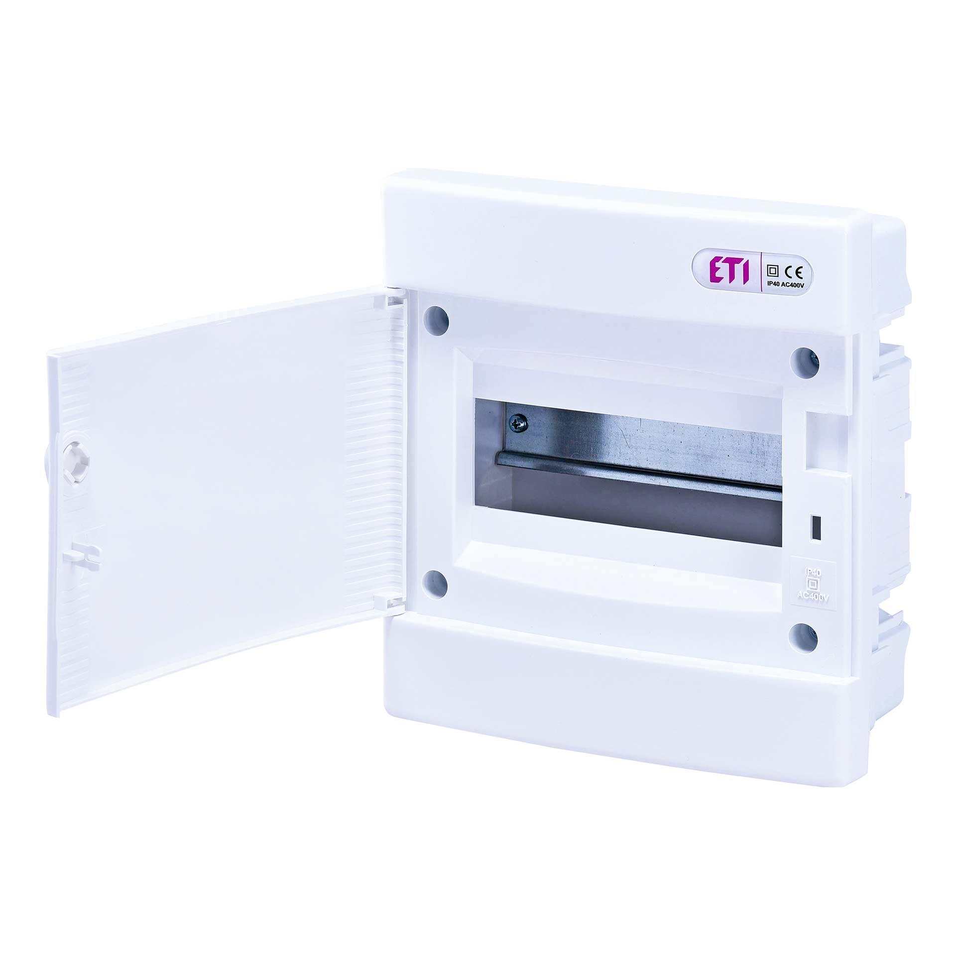 Unterputzverteiler mit weisser Tür "ECM-8-PO", IP40, 1x8 Modul (8M)
