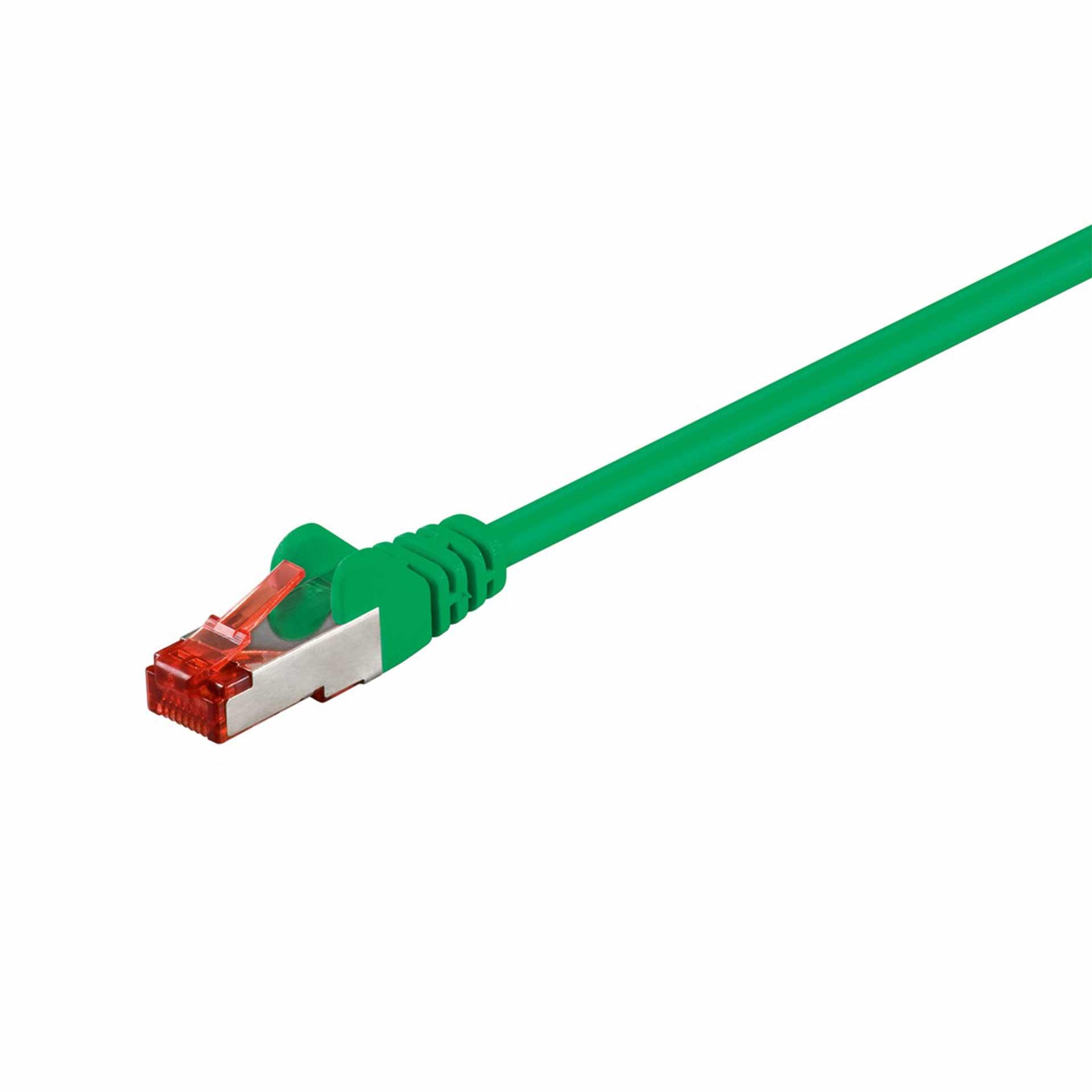 CAT 6 Patchkabel, S/FTP (PiMF), 150mm, LSZH halogenfrei, grün