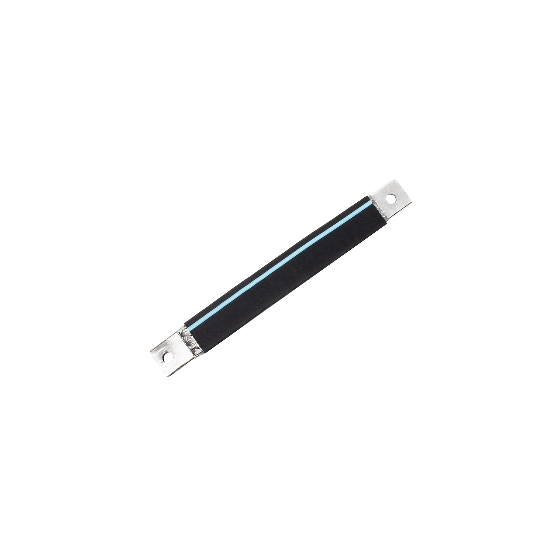 Isolierte Anschlusslasche aus Kupfergeflecht verzinnt "L:530mm" 240mm2, 630A, 2x M12, Halogenfrei