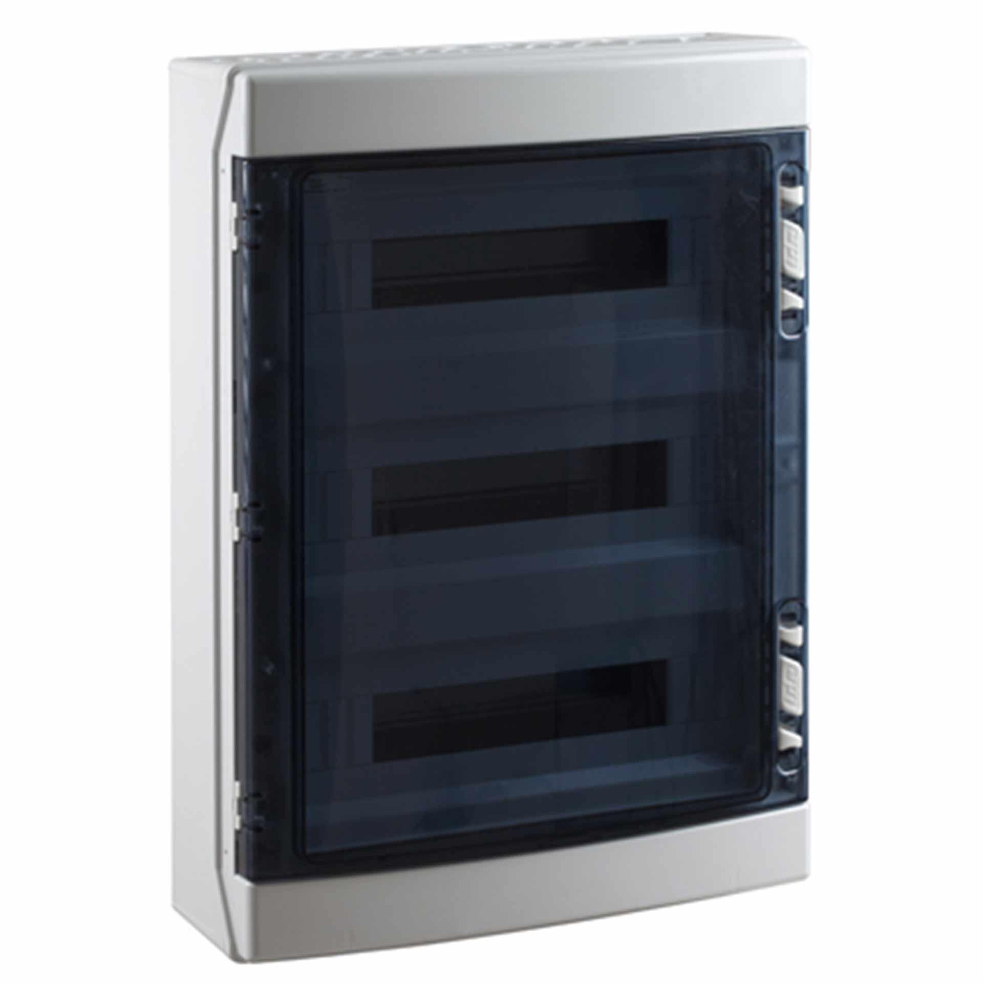 Aufputzverteiler "CDN54PT/RR" mit transparenter Tür, IP65, 3x18 Modul (54M)
