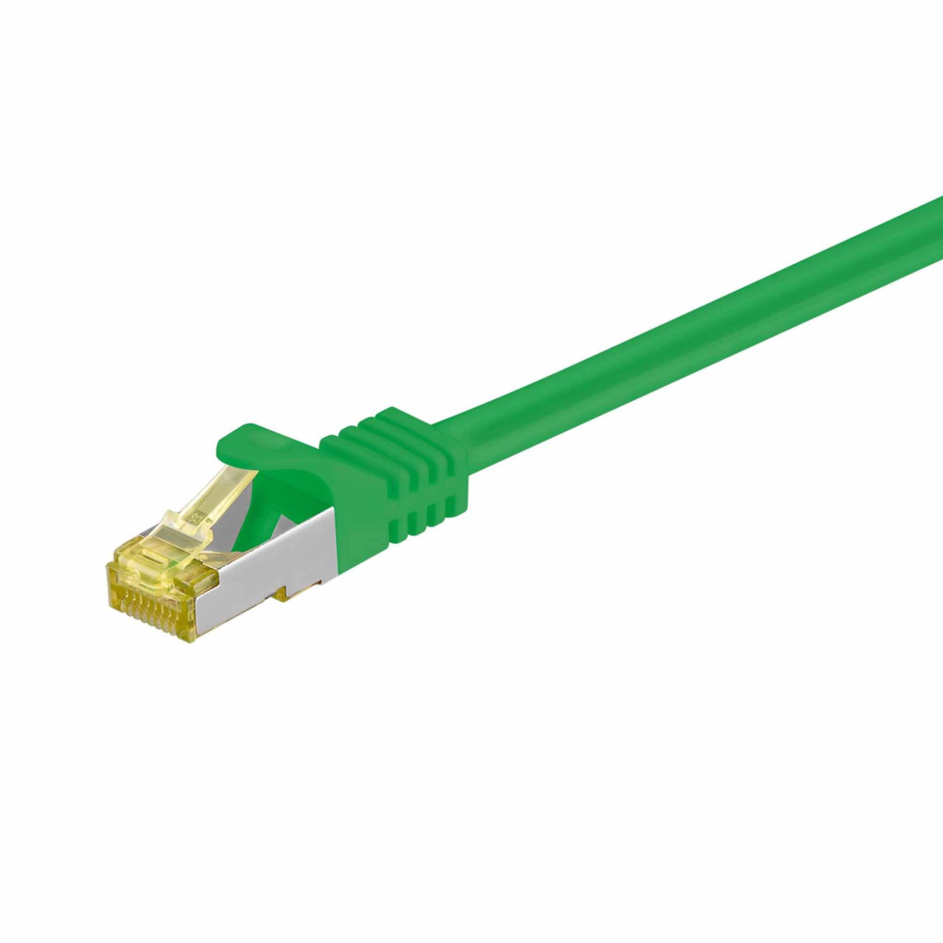 CAT 6A Patchkabel, S/FTP (PiMF), 1500mm, grün, LSZH halogenfrei, 500 Mhz, Rohkabel CAT 7