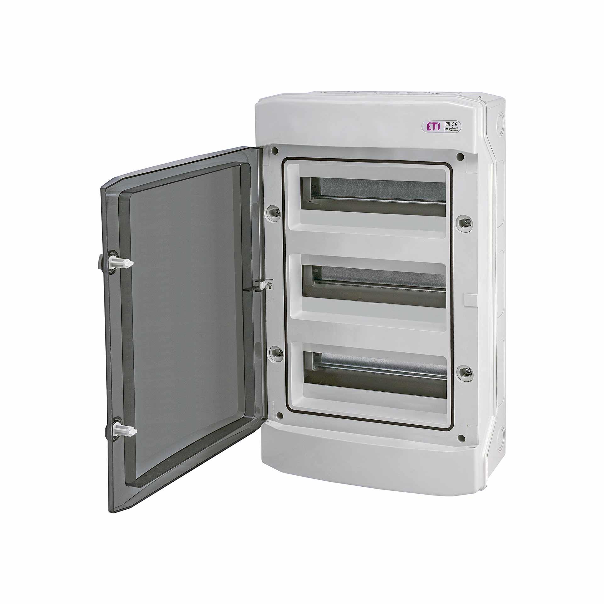 Aufputzverteiler "ECH" mit transparenter Tür, IP65, 3x12 Modul (36M)