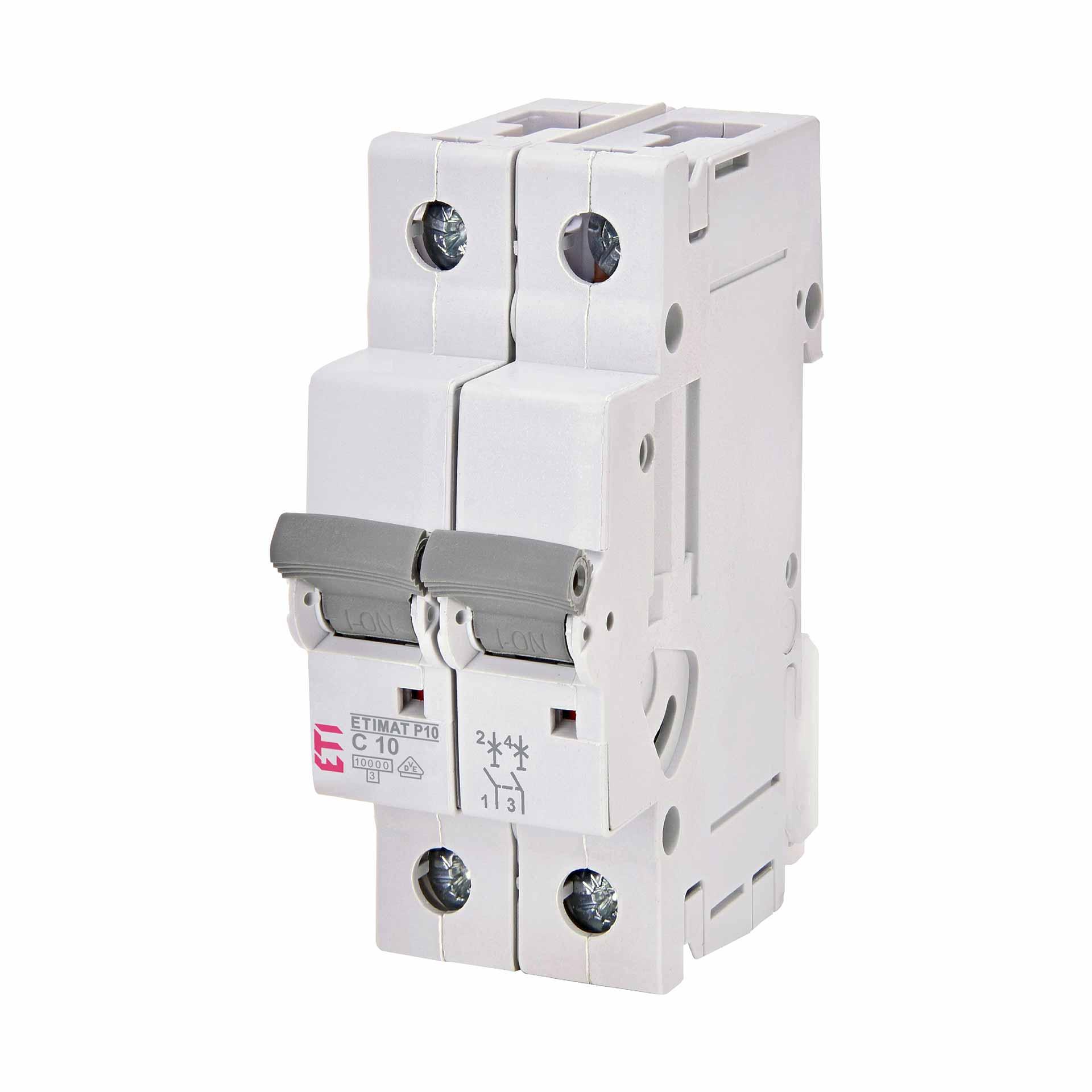 Leitungsschutzschalter, ETIMAT P10, 2-polig, Charakteristik C / 10A, 10kA