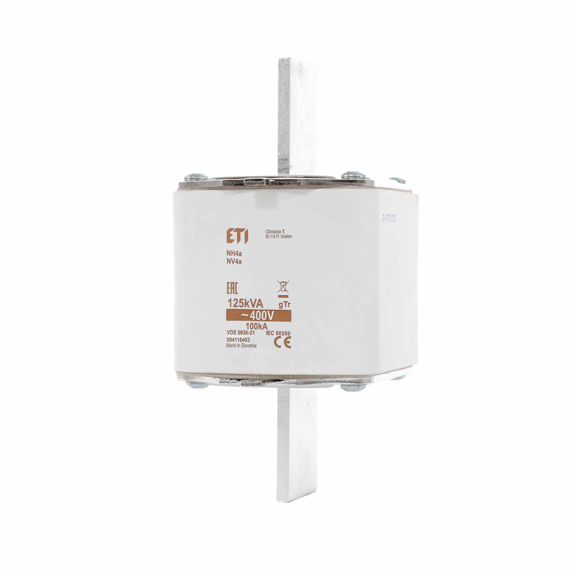 NH fuse size 4A, 180A for transformer protection 125kVA, gTr