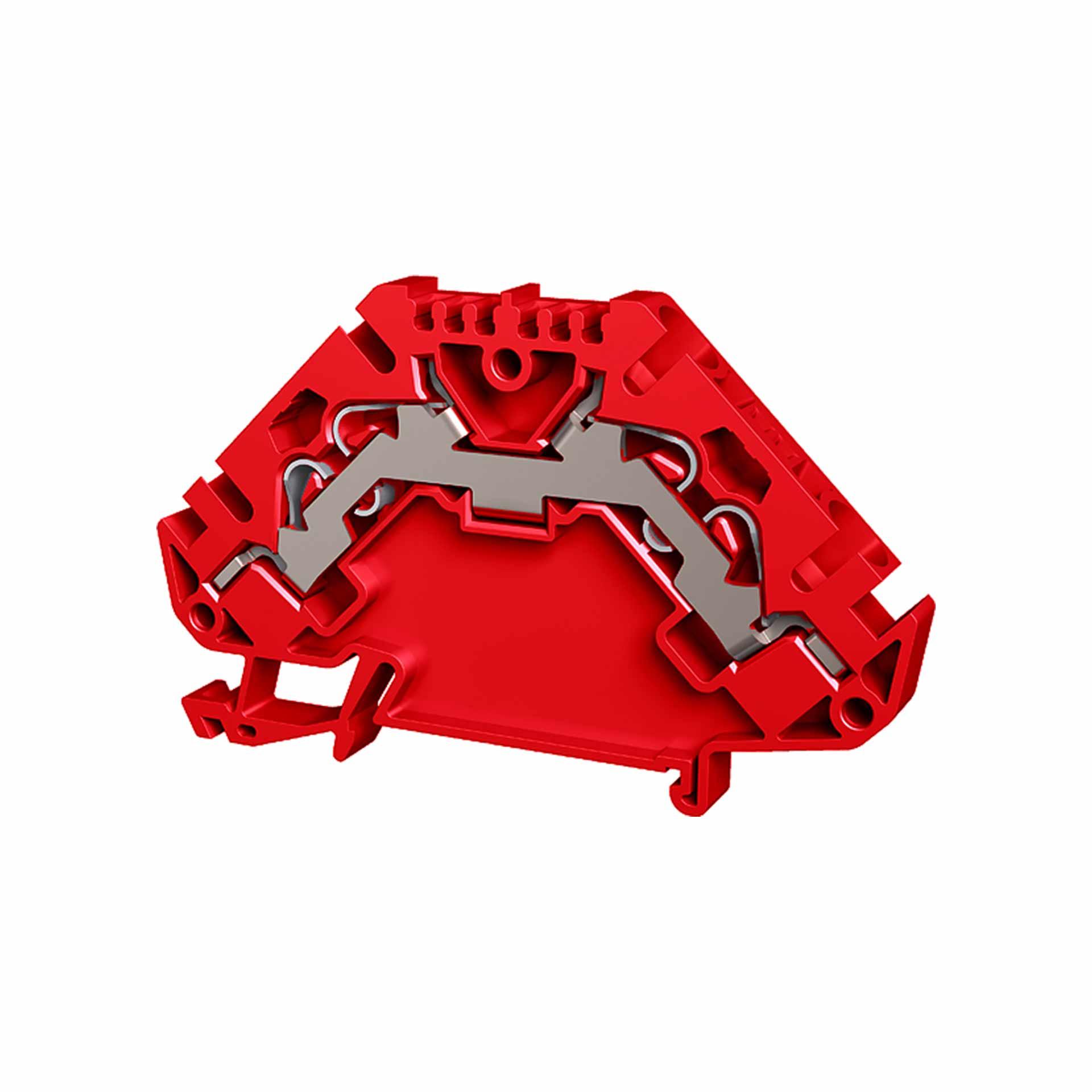 Push-in spring terminal 4mm², 4-wire, red