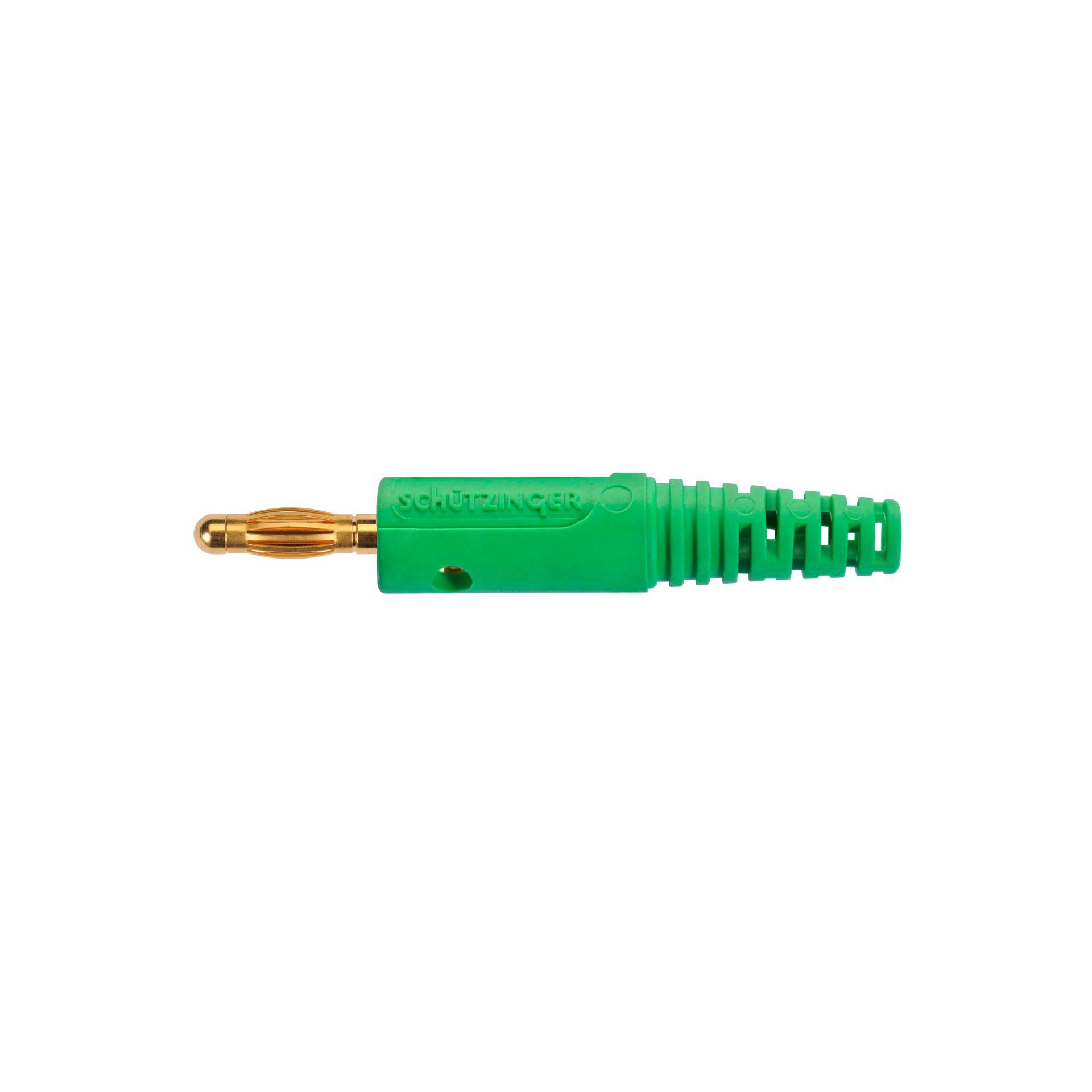 Federkorbstecker gerade ø 4mm, mit Lötanschluss bis 2.5mm2 grün