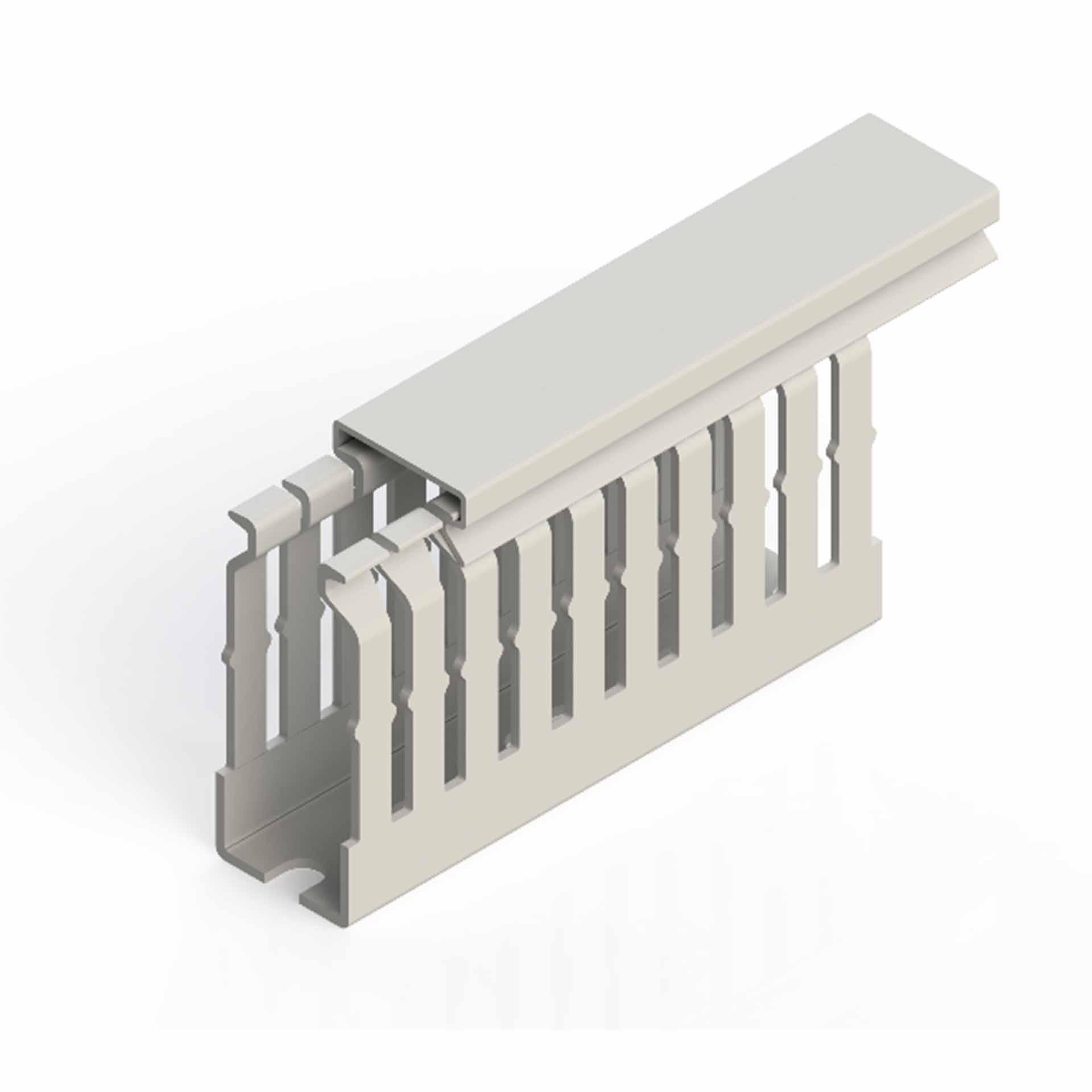 Kabelkanal halogenfrei lichtgrau (VK-GN) / 25x80mm (BxH)- Stegbreite 5mm