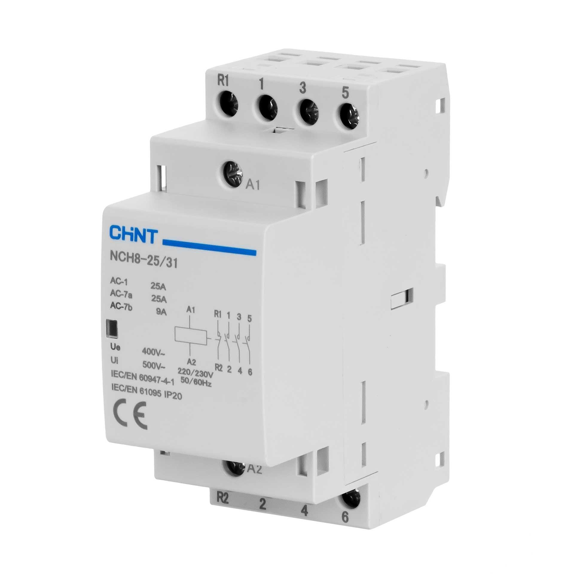 Chint Installationsschütz 4-Polig, 25A (AC1 400V), R25-31, 230V AC, 3-Schliesser & 1-Öffner
