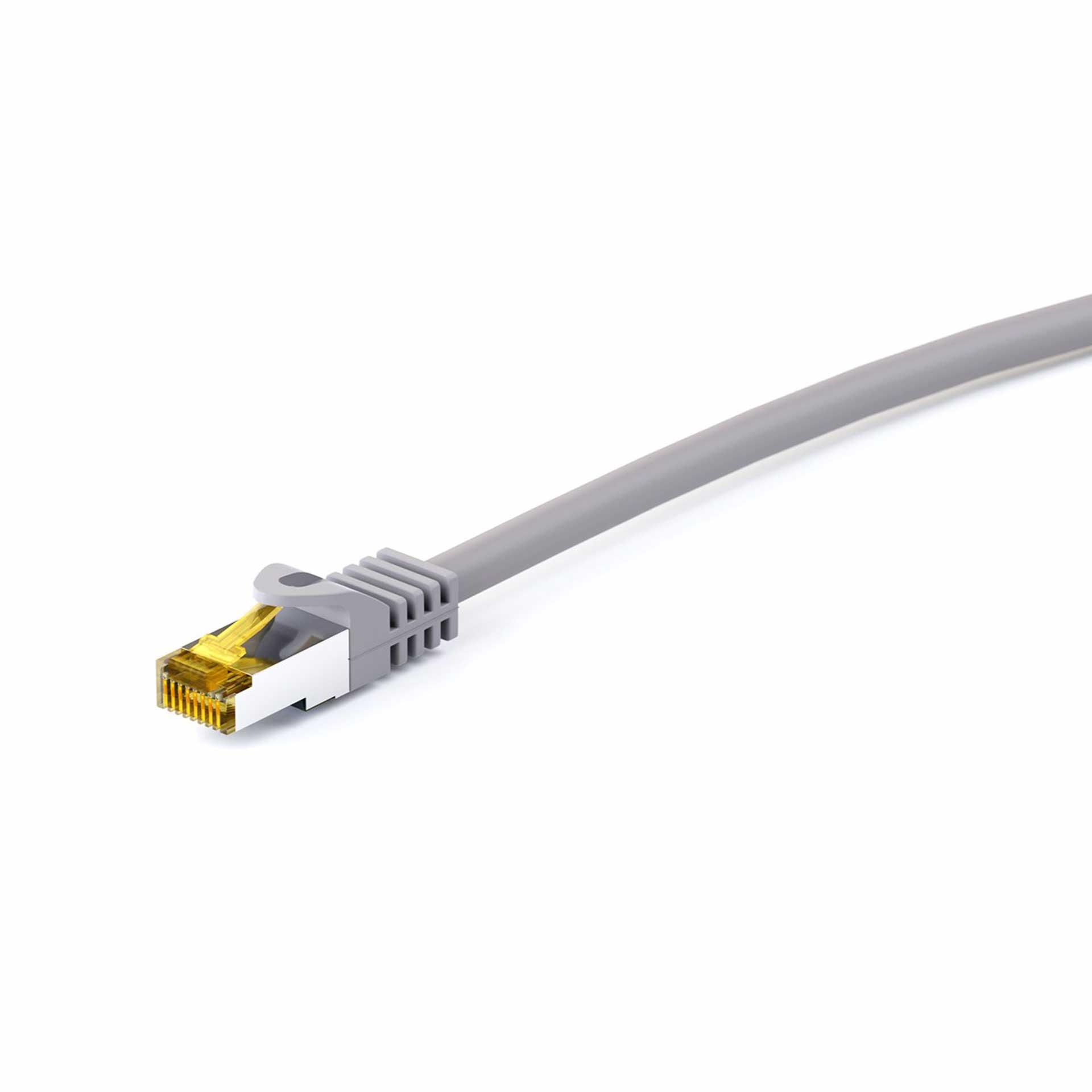 CAT 6A Patchkabel, S/FTP (PiMF), 1500mm, grau, LSZH halogenfrei, 500 Mhz, Rohkabel CAT 7