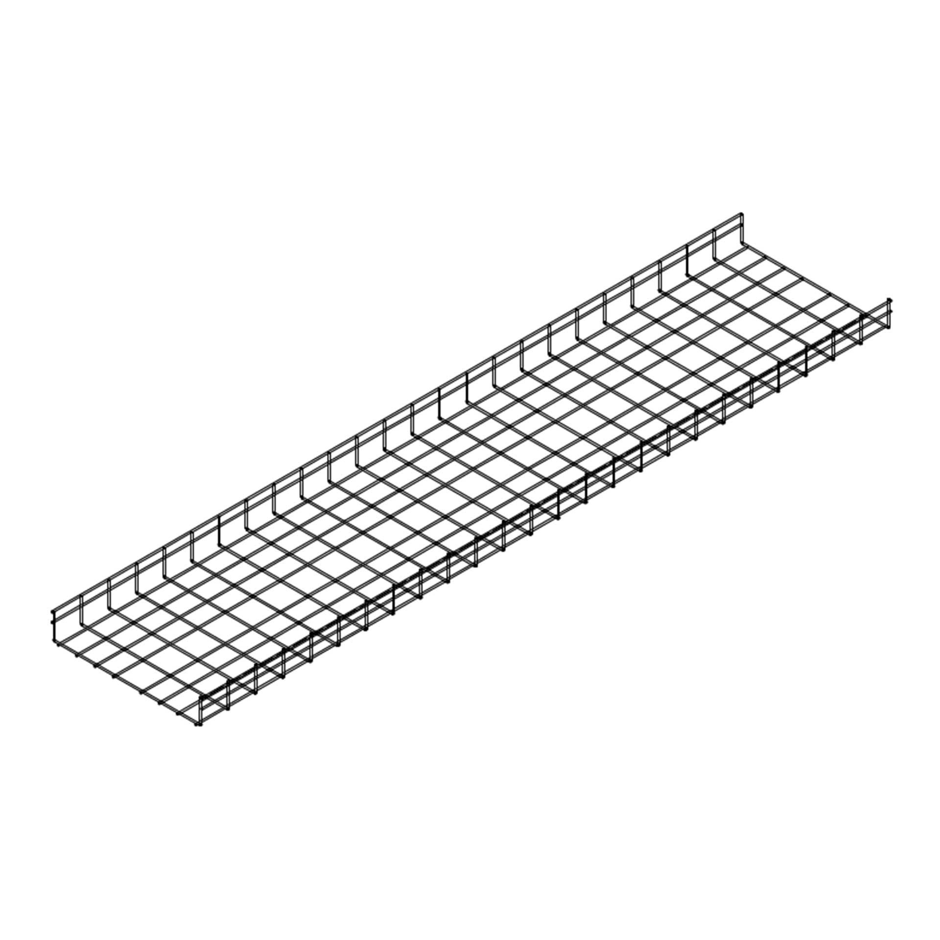 U-Gitterkanal isoliert, halogenfrei, 412x74x1879mm, lichtgrau RAL 7035