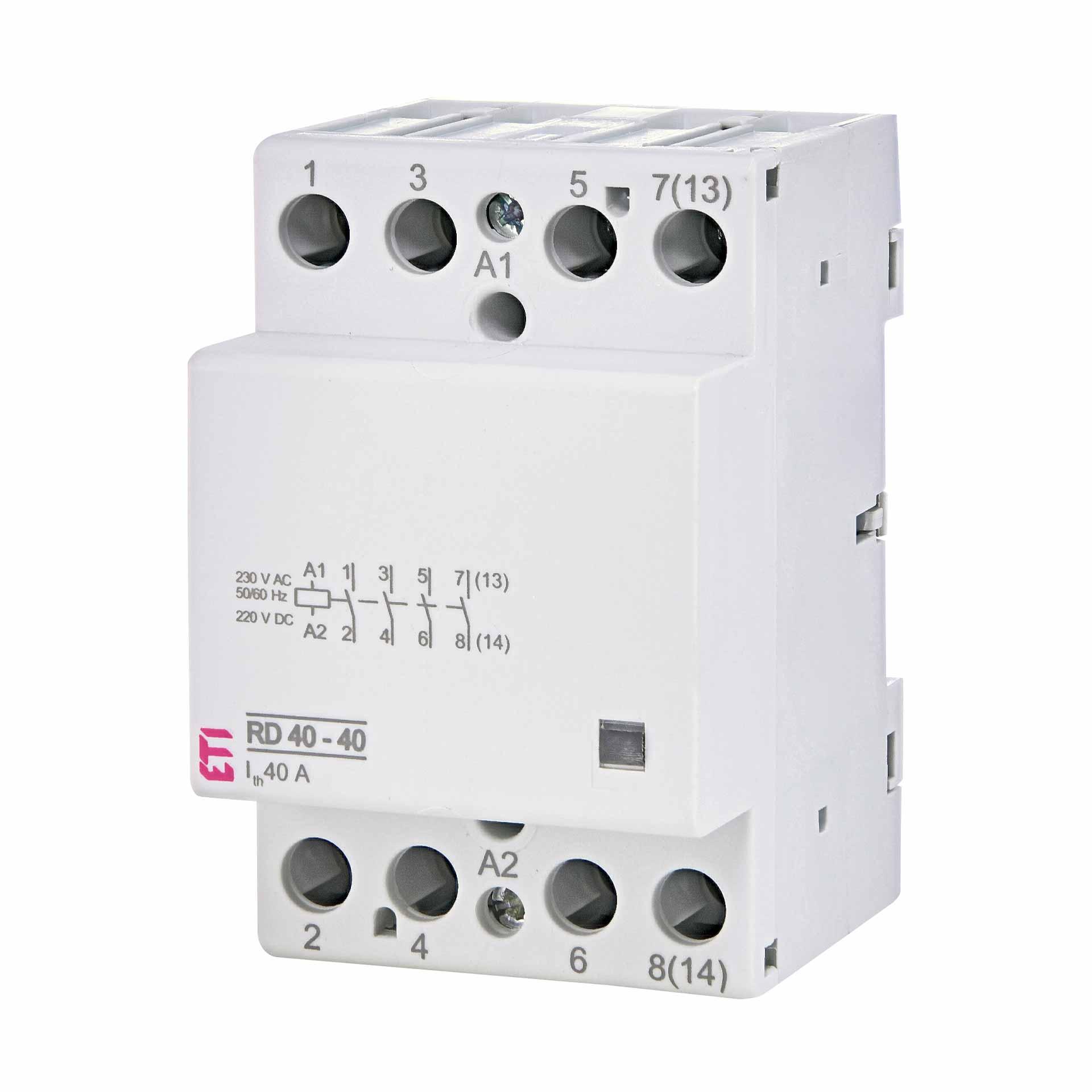 Installation contactor 4-pole, 40A (AC1, 400V), RD40-40 230V AC/DC
