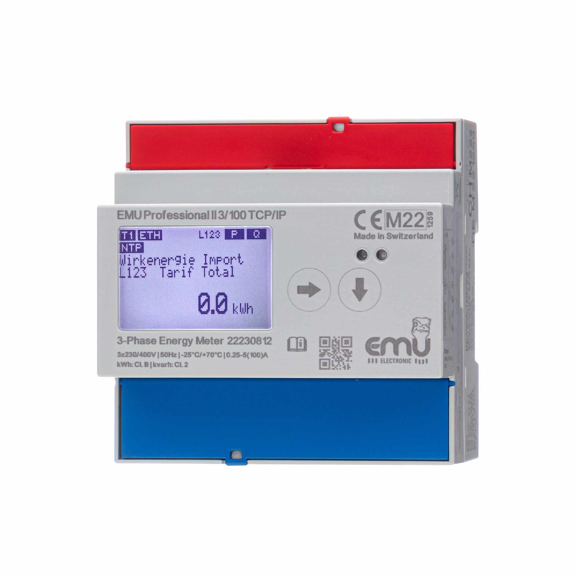 Energiezähler EMU Professional II 3/100, TCP/IP, MID B+D Zulassung, 100A Direktmessung 3PN