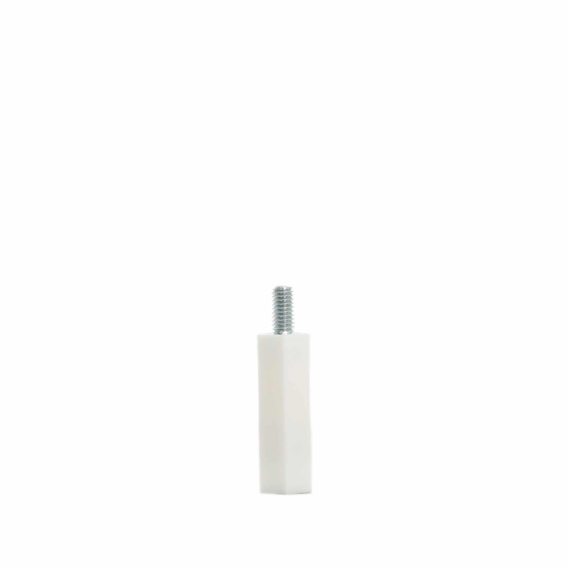 Isolierter Distanzbolzen M6, weiss, 40mm, 12mm aussengewinde