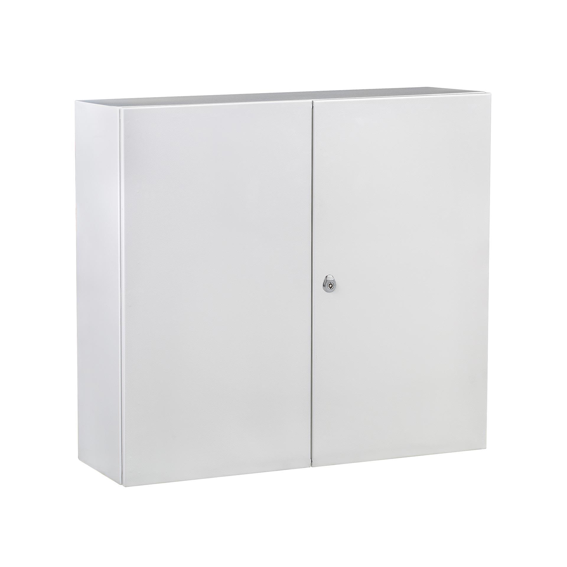 Wandgehäuse IP55, RAL 7035, Doppeltüre, BxHxT 1000x1200x300mm, mit Montageplatte