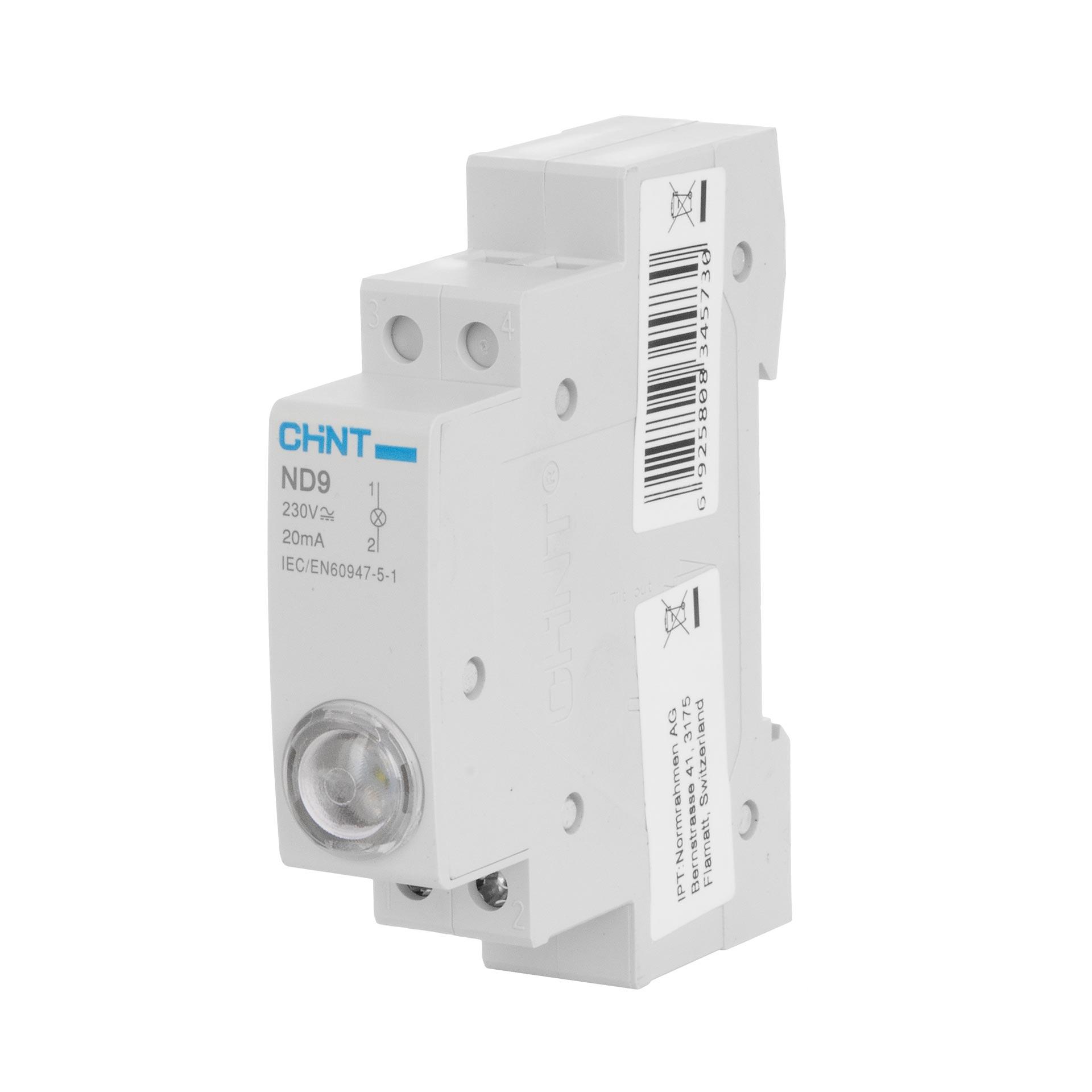 Chint REG Signal-Lampe (LED), 1-Modul, 230V AC/DC, weiss, IP20, Typ ND9-1