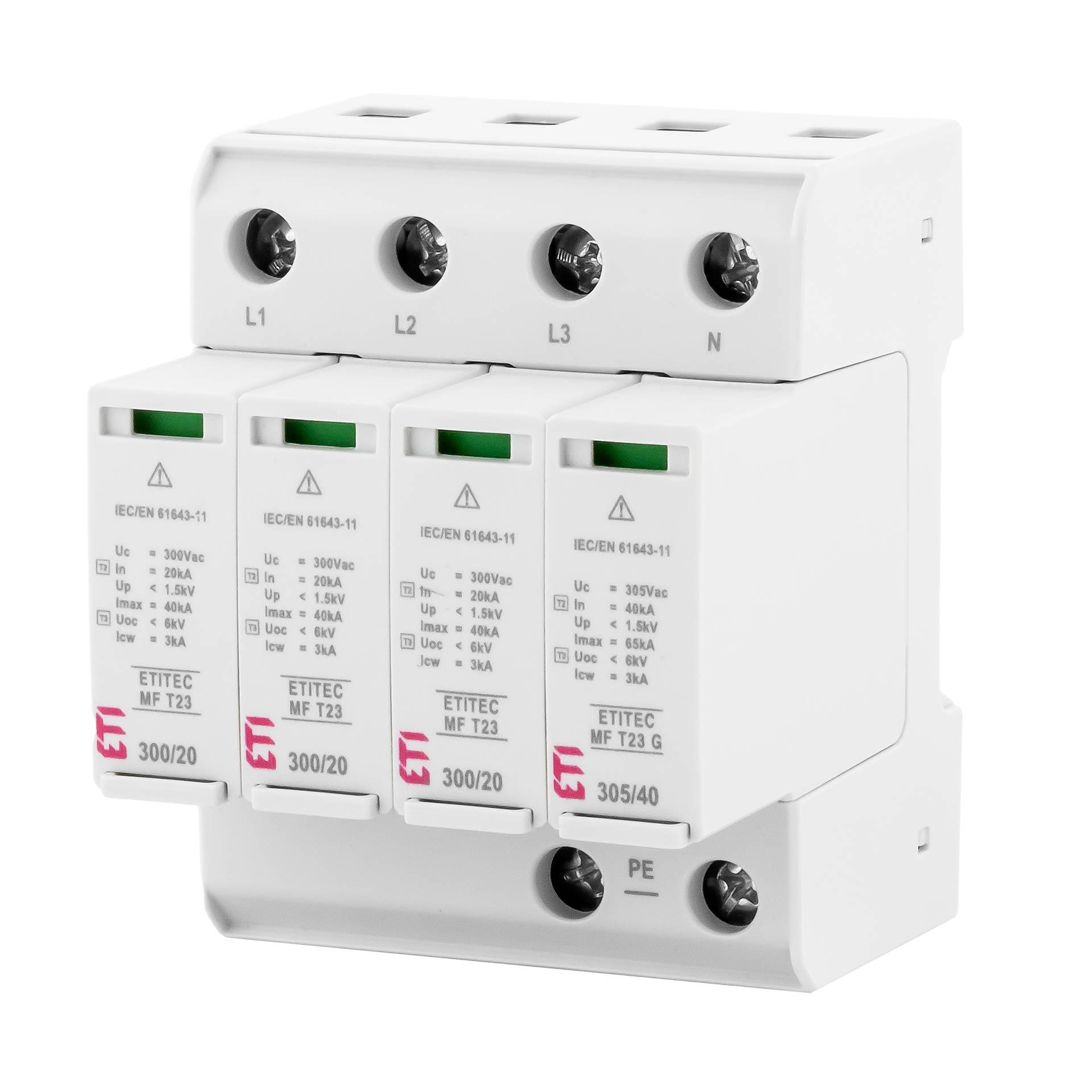 Überspannungsableiter Typ 2+3, ETITEC MF T23 300/20 3+1 RC, (TN-S & TT)