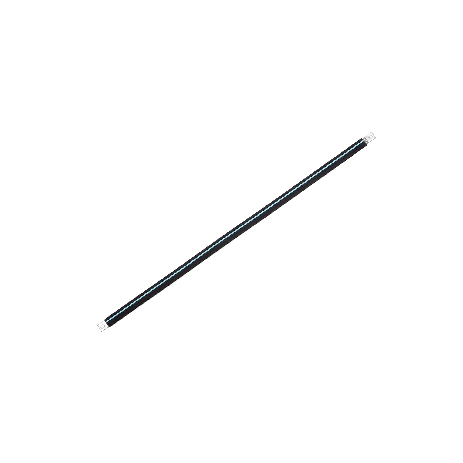Isolierte Anschlusslasche aus Kupfergeflecht verzinnt "L:630mm" 50mm2, 250A, 2x M10, Halogenfrei