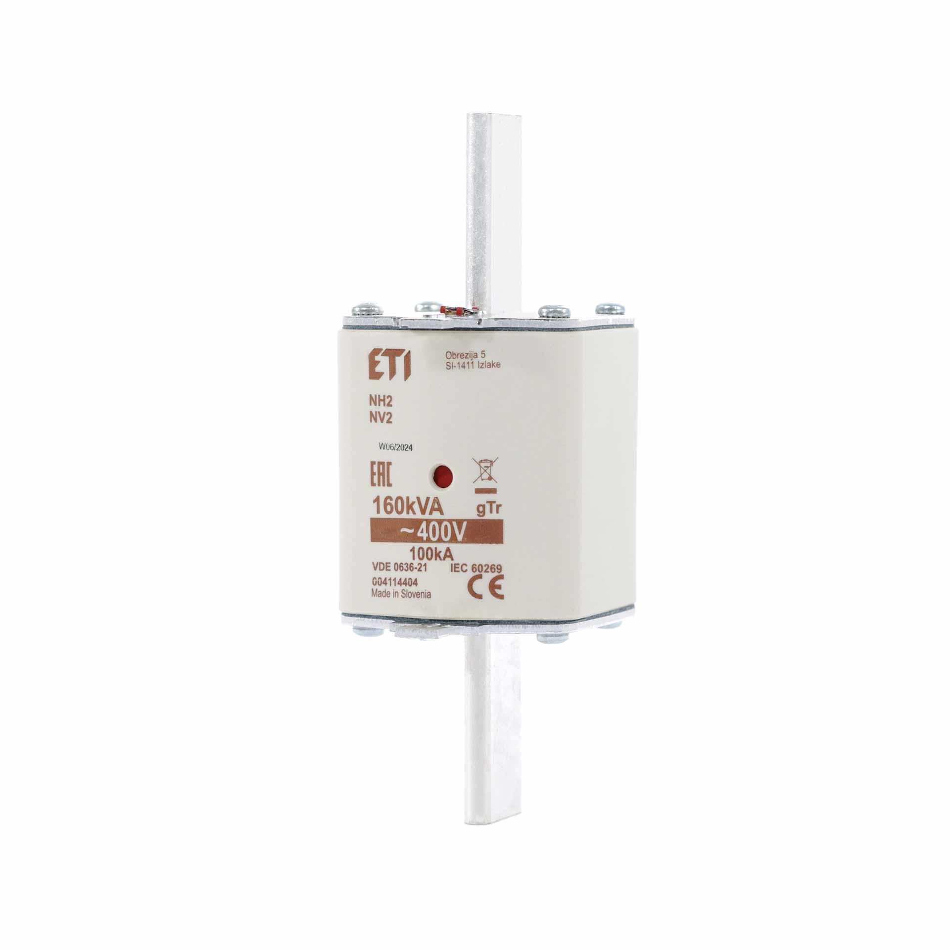 NH fuse size 2, 231A for transformer protection 160kVA, gTr