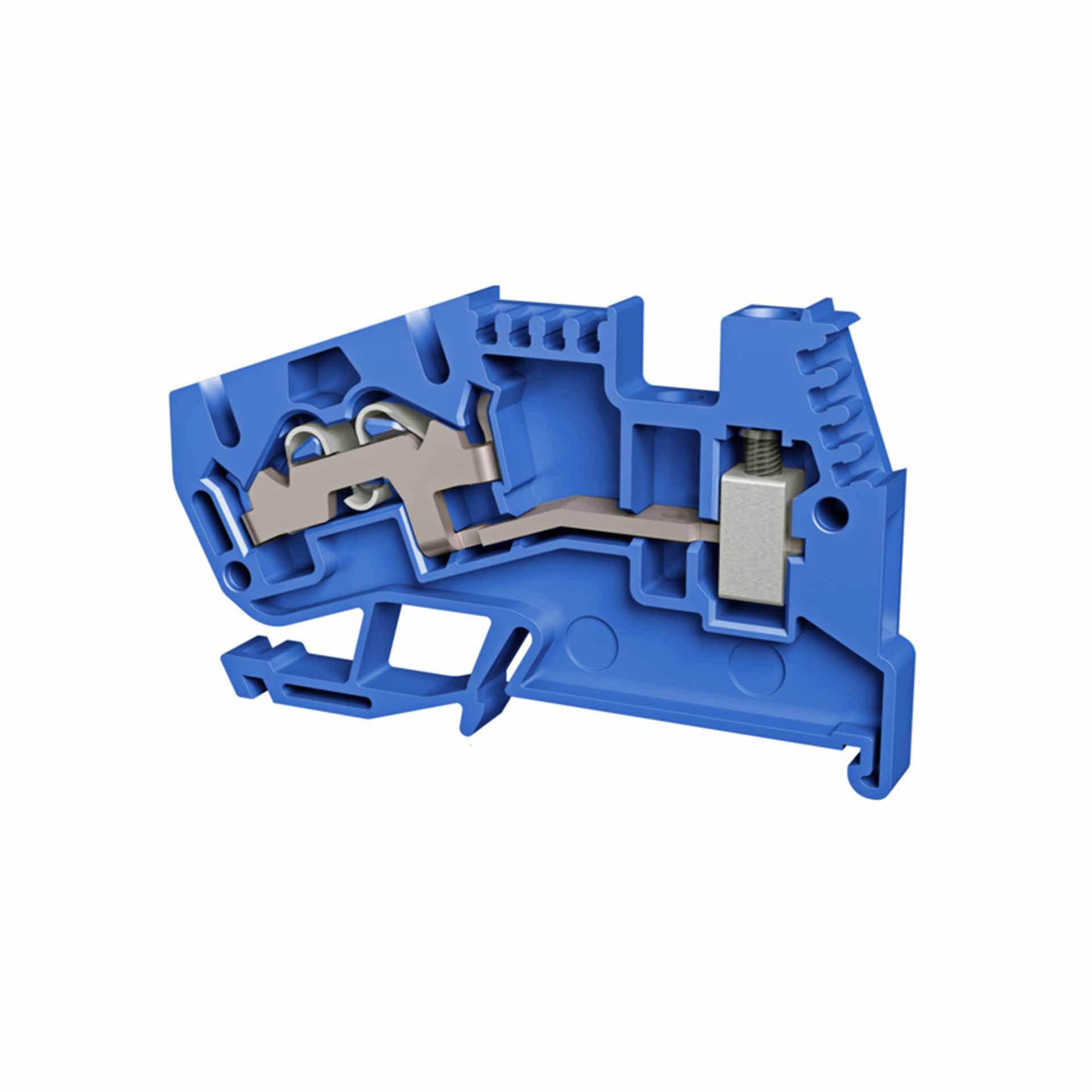 4 mm² screw-in spring terminal, 3-conductor, blue