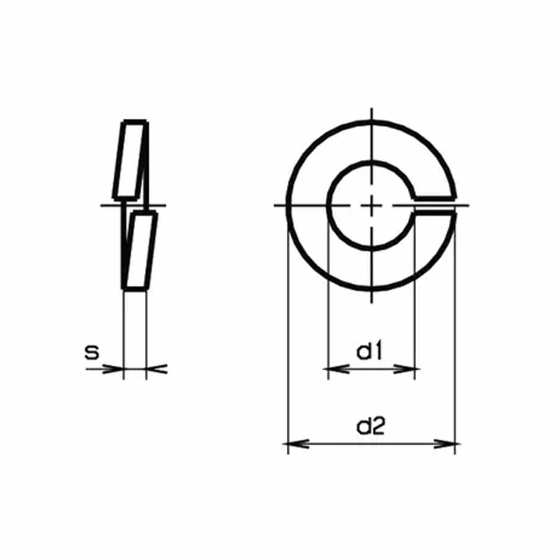 Federringe aufgebogenen Enden, M14