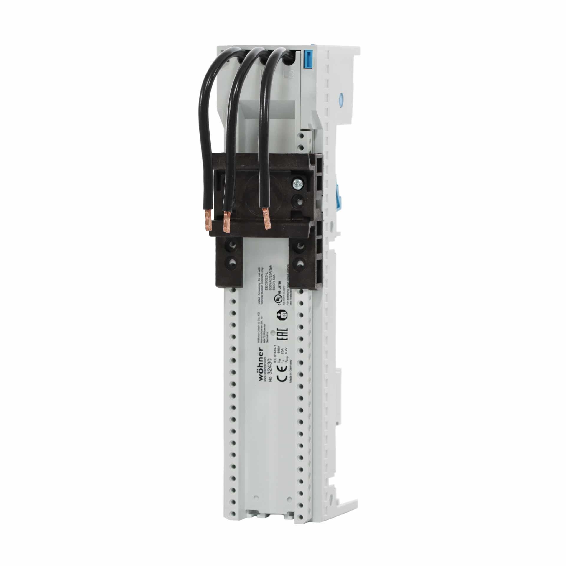 3P Sammelschienenadapter 25A, 1T mit abnehmbaren Oberteil, 45x200mm
