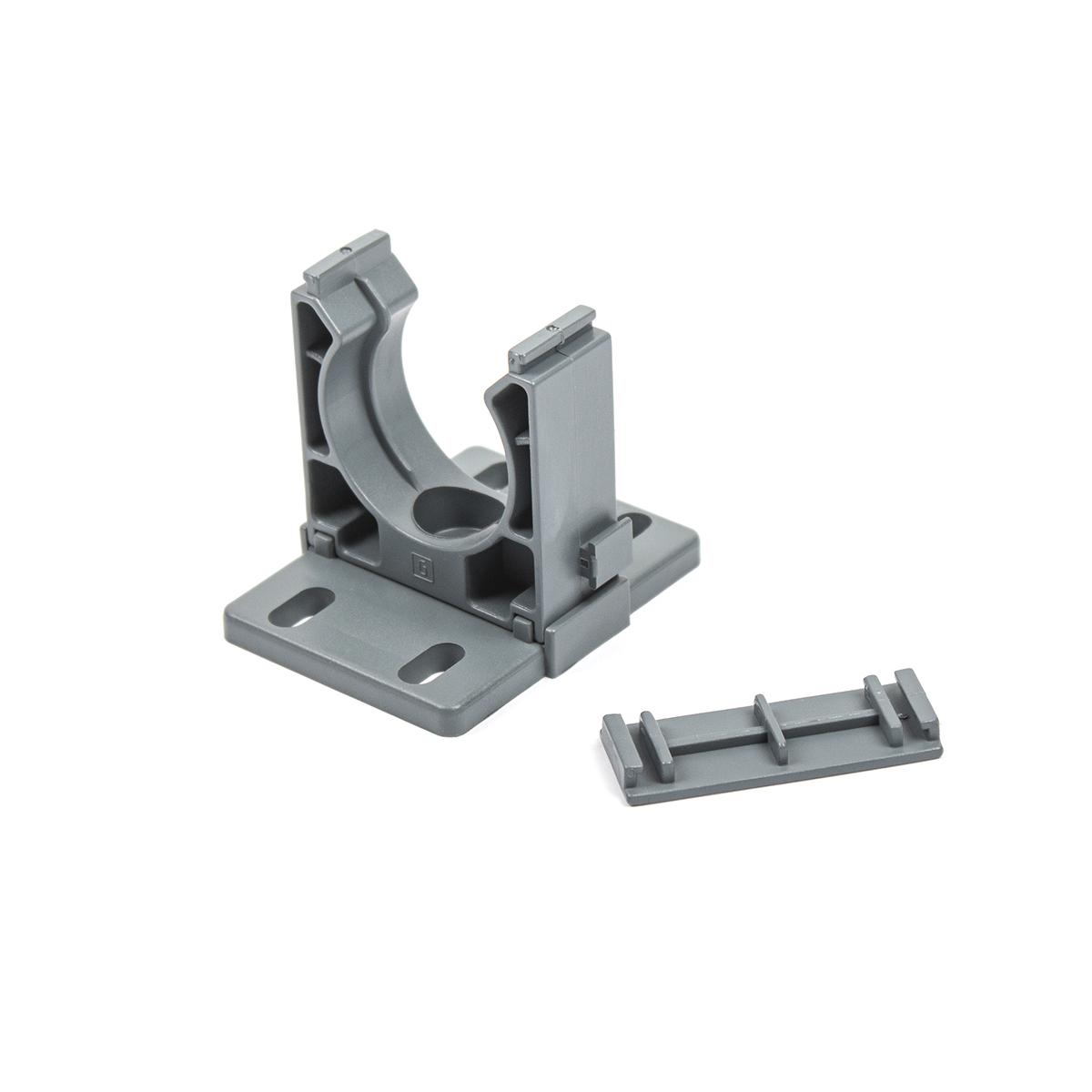 Halter für Wellrohr, PG9, grau, halogenfrei