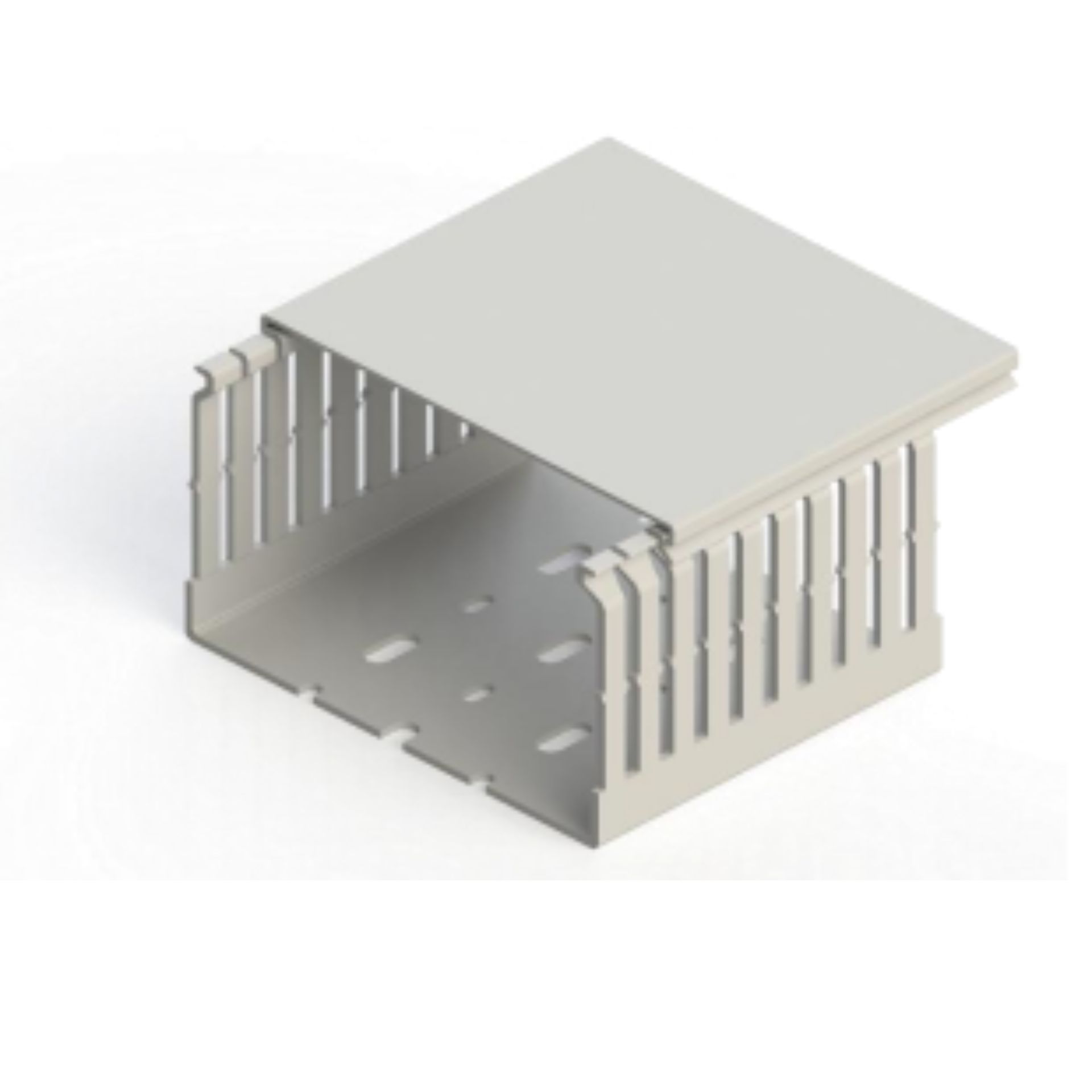 Kabelkanal halogenfrei lichtgrau (VK-GN) / 120x80mm (BxH)- Stegabstand 5 mm